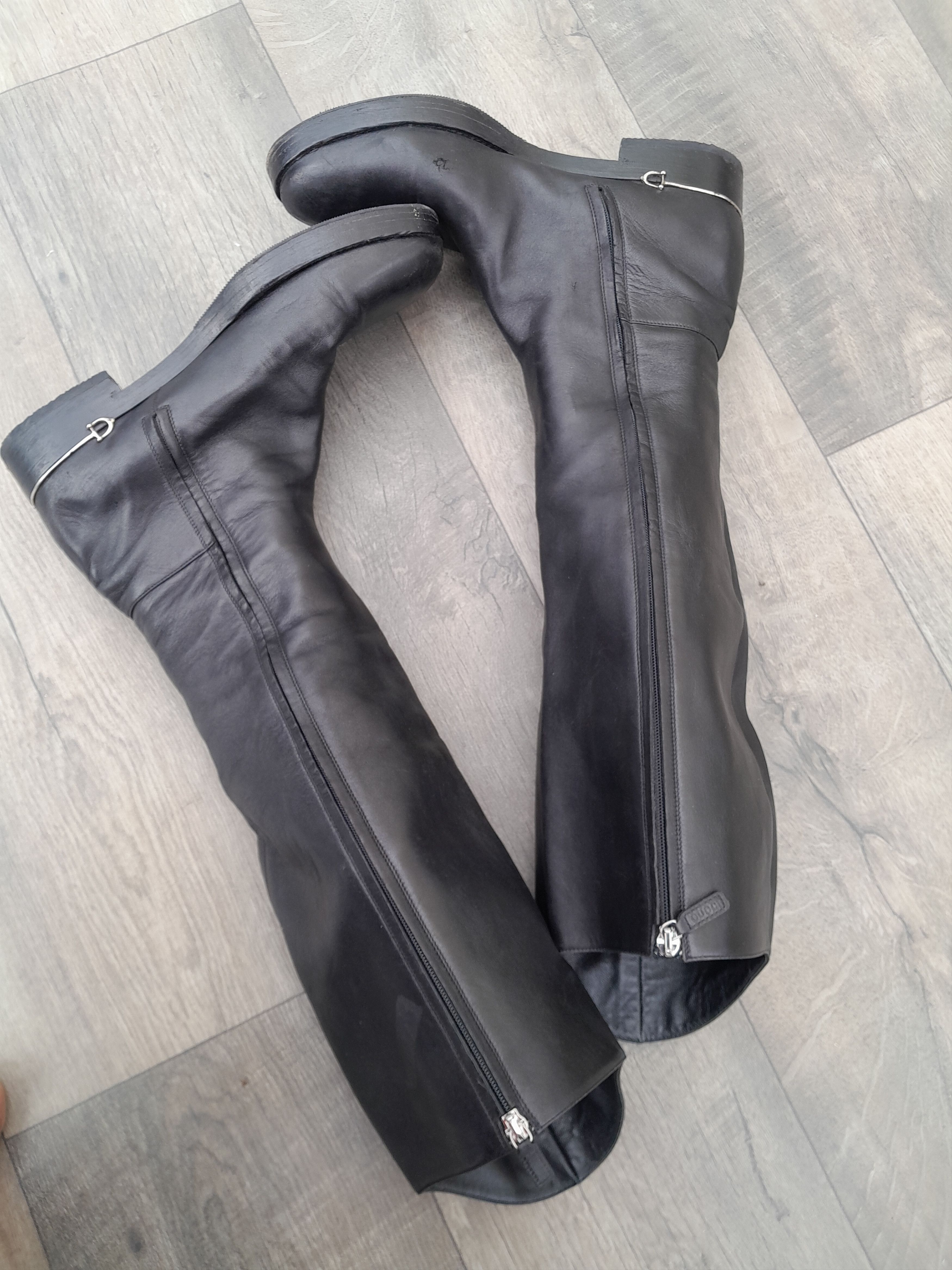 Gucci Gucci Black Leather Stretch Knee High Boots Size US 10 / IT 40 - 2 Thumbnail