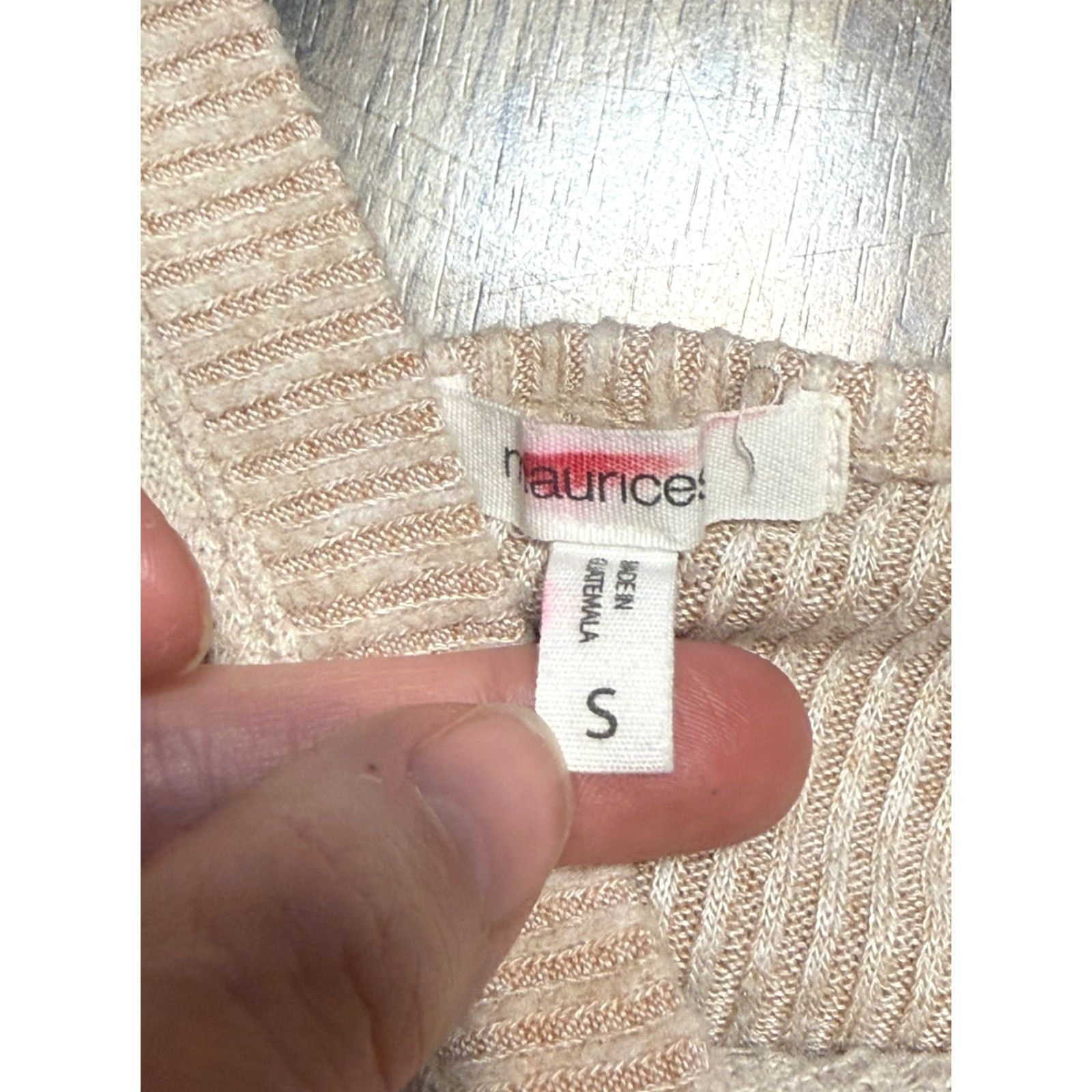 Vintage Maurices Shirt Womens Size Small Light Pink Long Sleeve V-Neck Knit Shirt Size S / US 4 / IT 40 - 7 Thumbnail