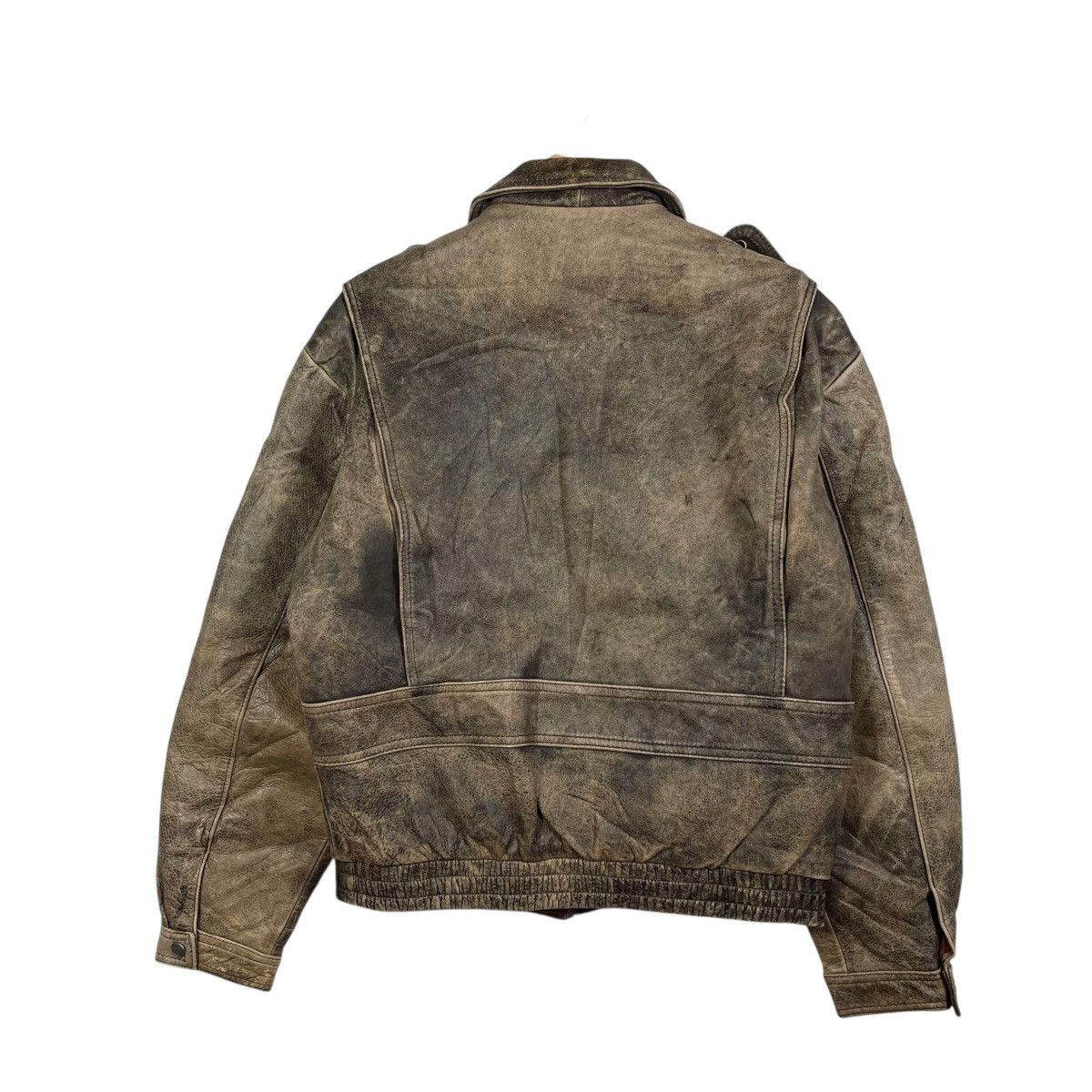 Vintage Vintage Distressed Leather Aviator Flight Jacket Brown Size US M / EU 48-50 / 2 - 4 Thumbnail