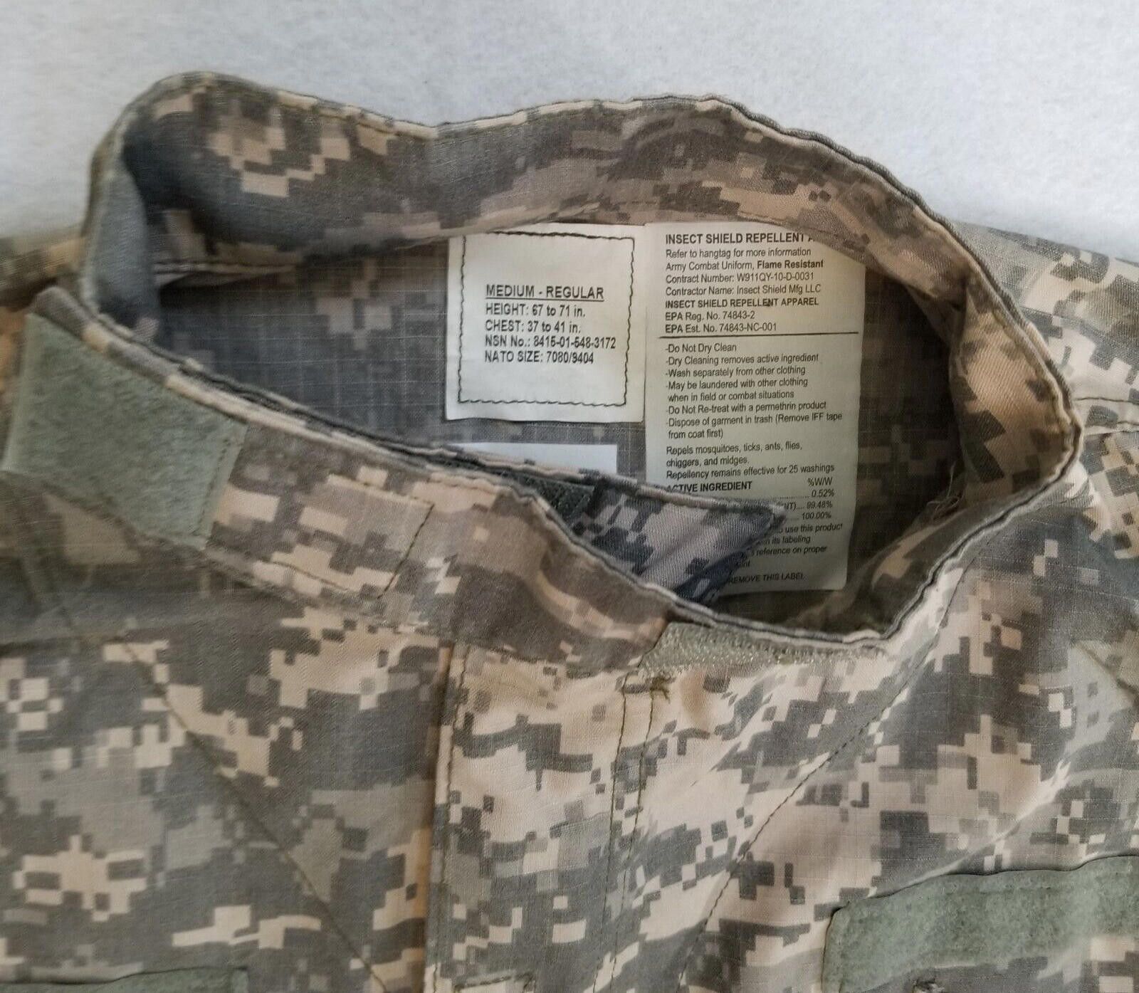 Other US Army Combat Jacket W/ Insect Shield Men's Medium Camo Size ONE SIZE - 8 Thumbnail