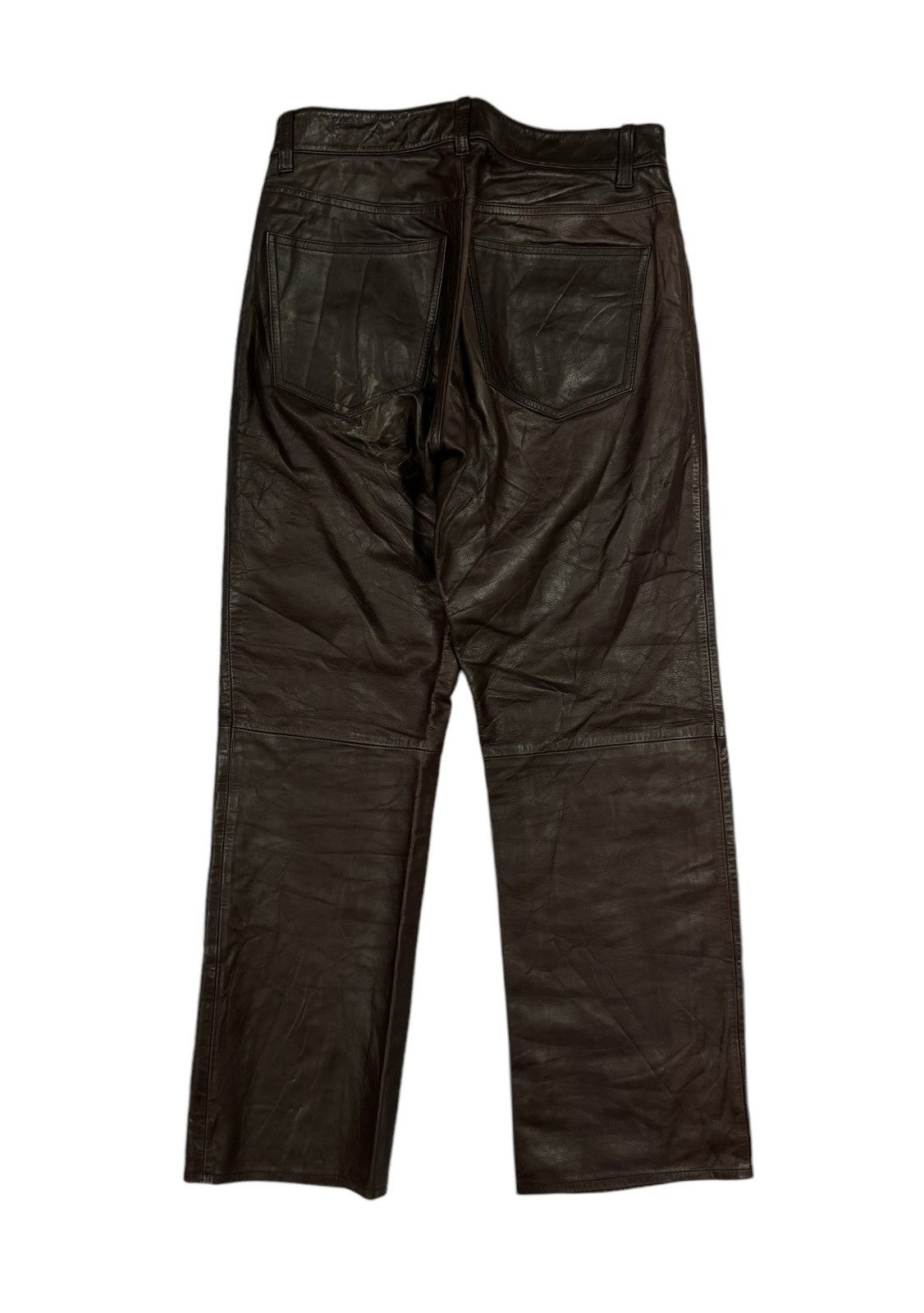 Gap × Vintage Vtg🔥Y2k 2000 Gap Bikers Boot Fit Leather Pants Size US 28 / EU 44 - 2 Thumbnail
