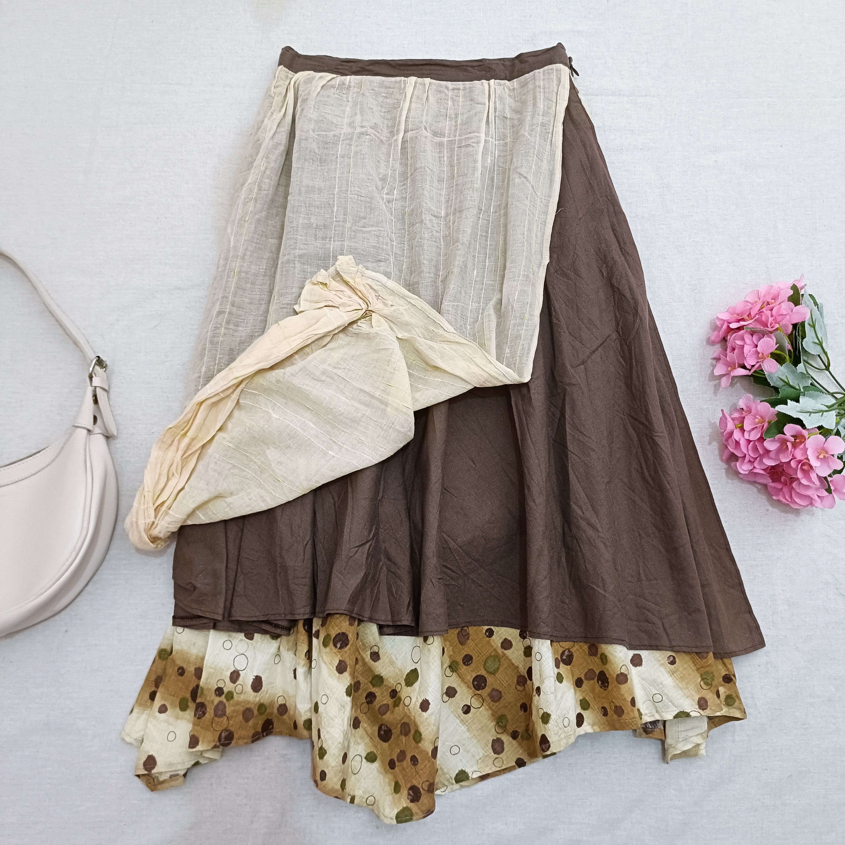Vintage Japanese Mori Kei Fairy Grunge Layered Skirt Size 26" / US 2 / IT 38 - 6 Thumbnail