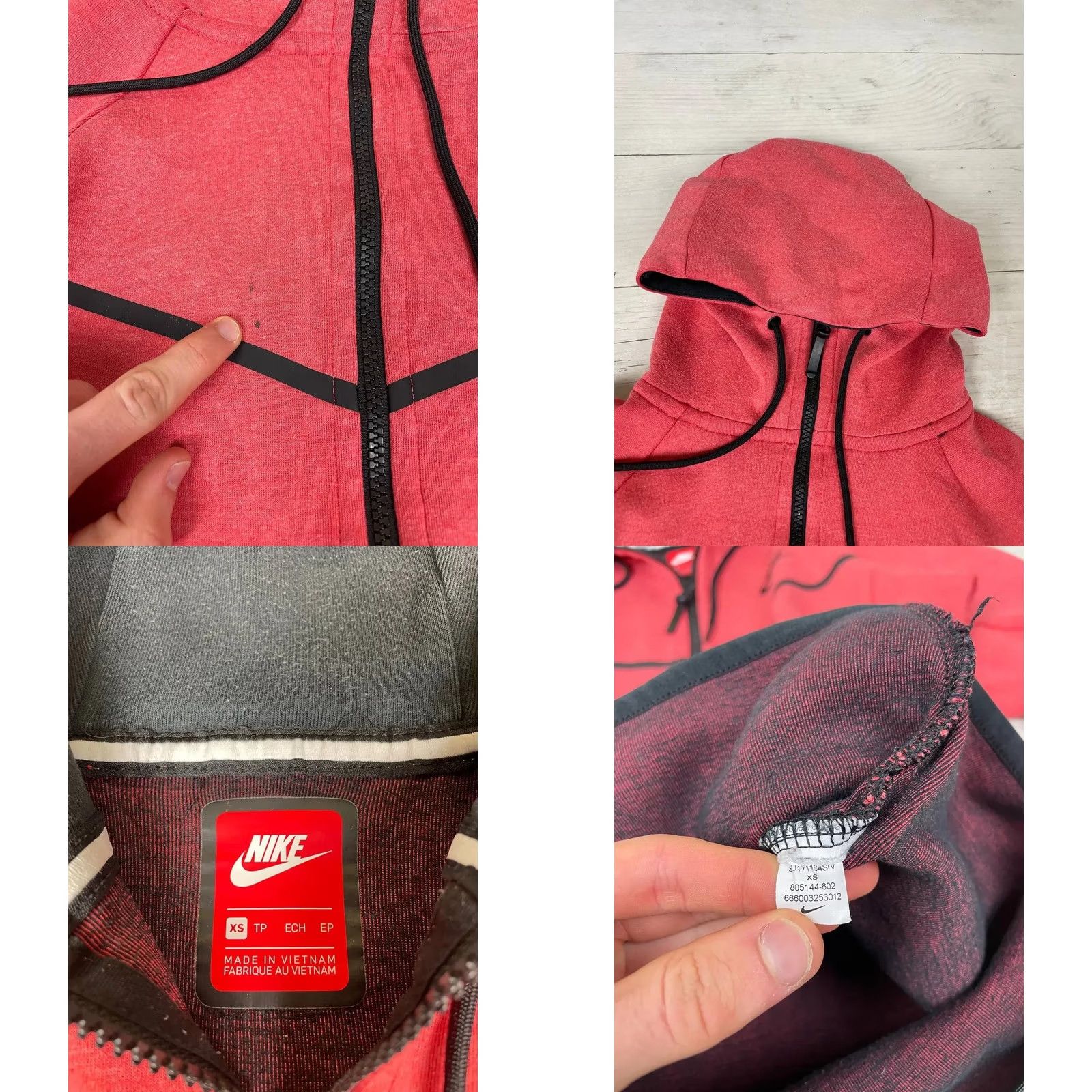 Nike Nike Tech Fleece Hoodie Men XS Red Size US XS / EU 42 / 0 - 8 Thumbnail