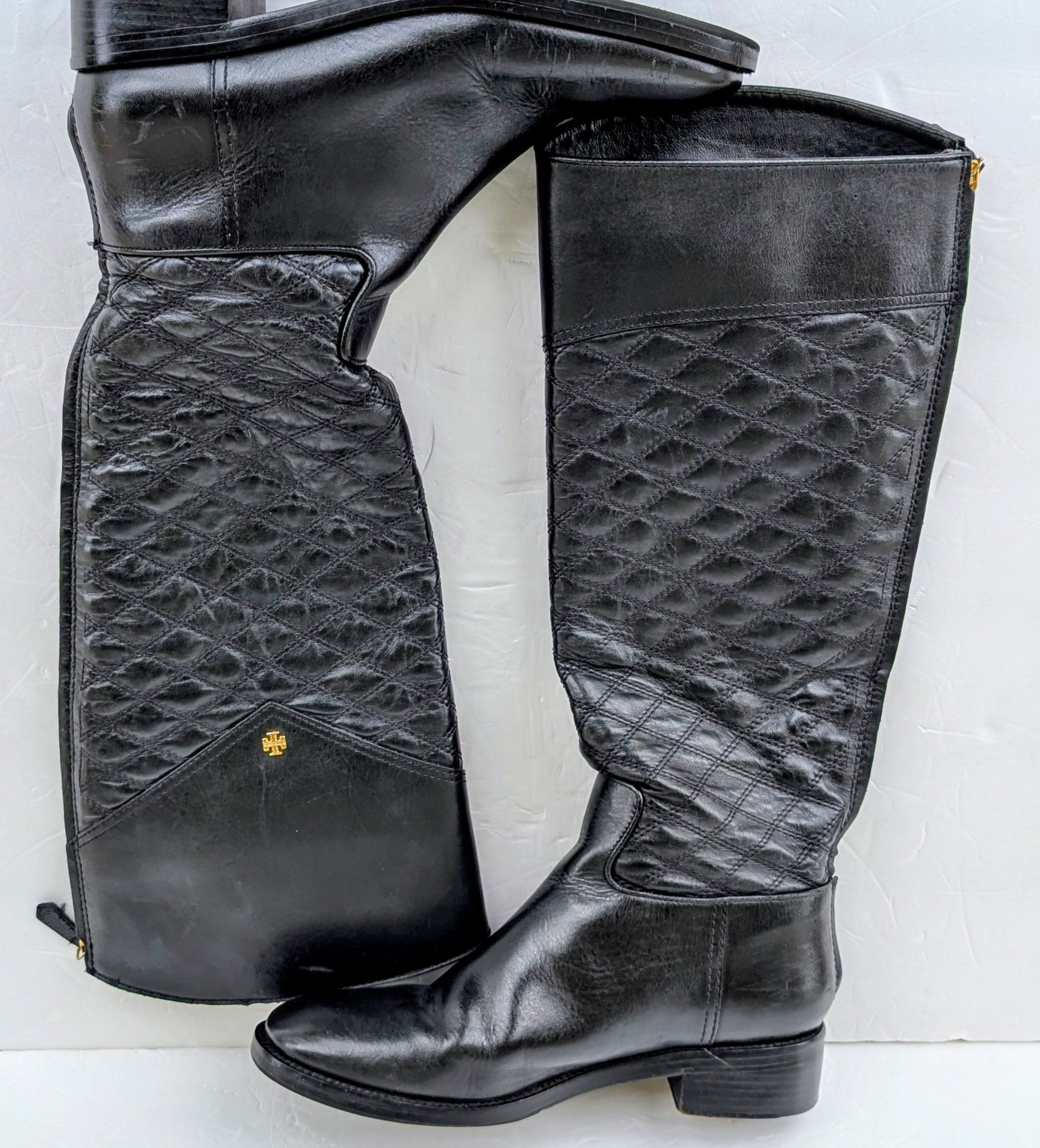 Tory Burch Tory Burch Claremont Quilted Leather Riding Boots Size 8.5M Size US 8.5 / IT 38.5 - 7 Thumbnail