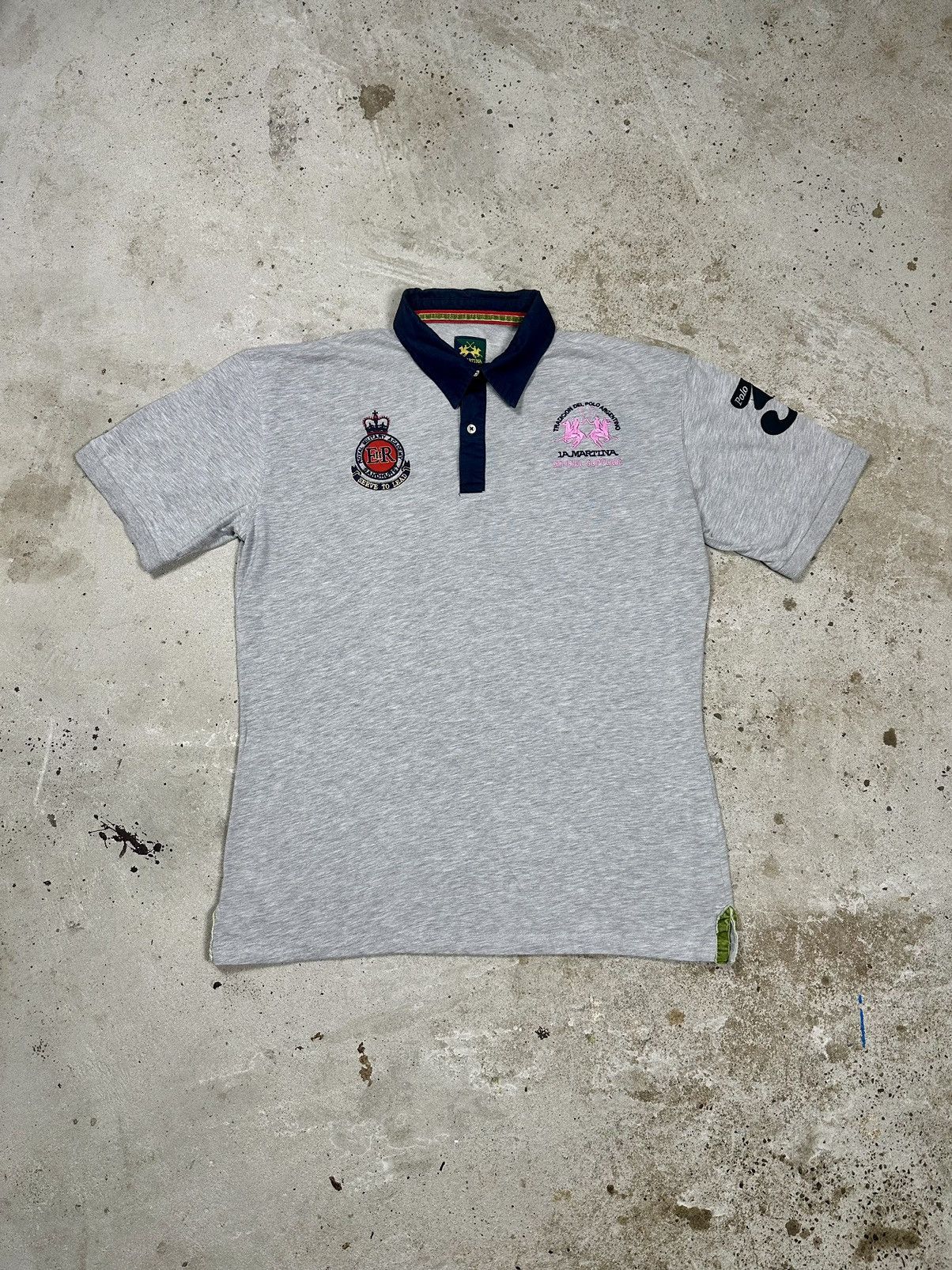 La Martina Vintage Y2K La Martina Saddlery Grey Polo Tee 3 Size US XL / EU 56 / 4 - 1 Thumbnail