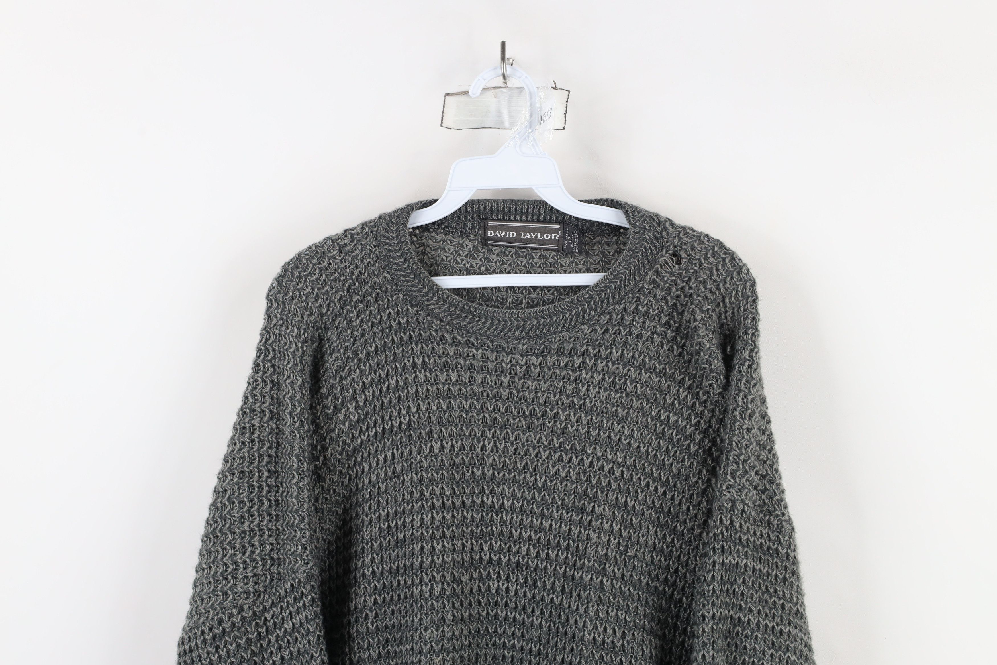 Vintage Vintage 90s Streetwear Chunky Crewneck Sweater Gray USA Size US L / EU 52-54 / 3 - 2 Thumbnail