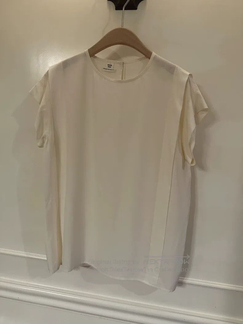 Hermes Hermes White Mulberry Silk Short Sleeve Top Size XS / US 0-2 / IT 36-38 - 1 Thumbnail