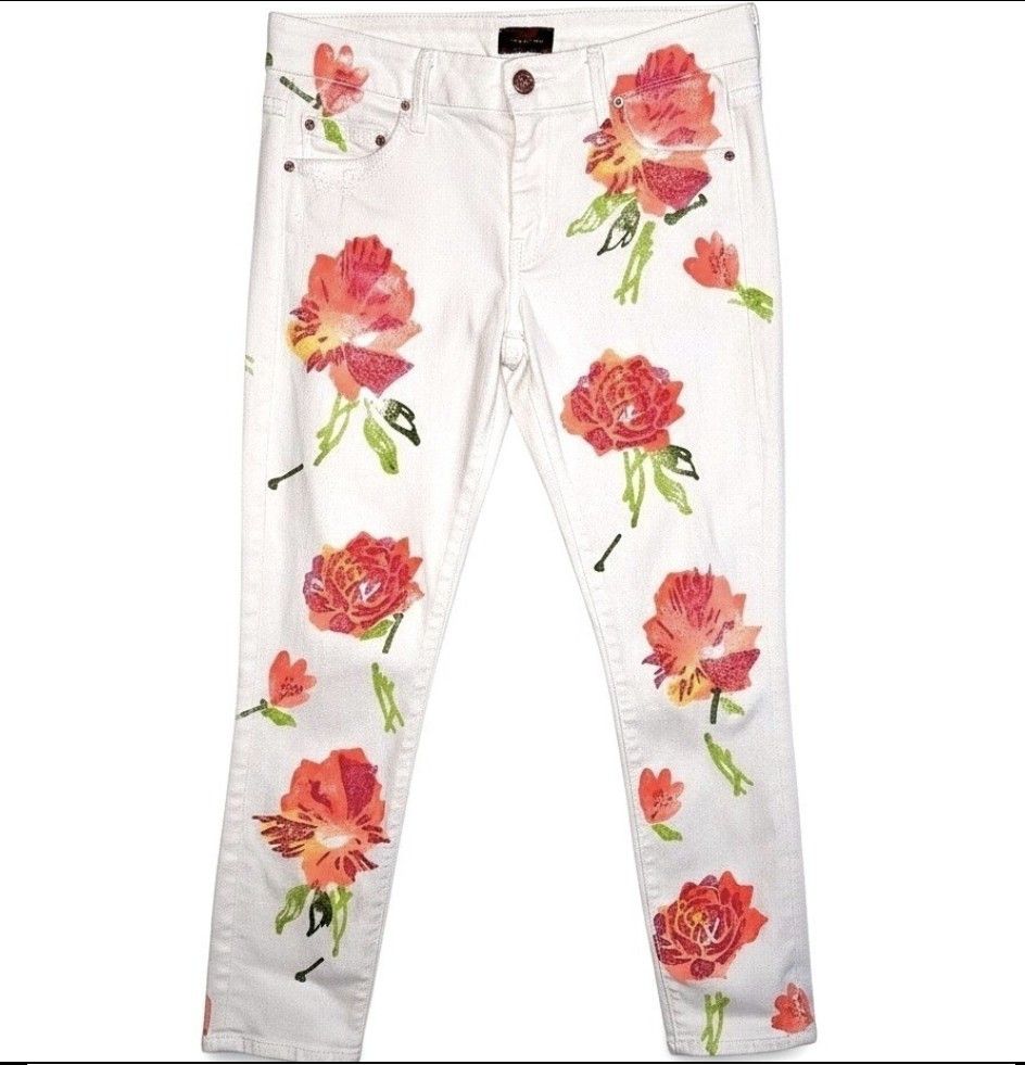 MOTHER MOTHER The Looker Cropped Skinny Jeans – Wallflowers Sz 27 Size 27" / US 4 / IT 40 - 8 Thumbnail