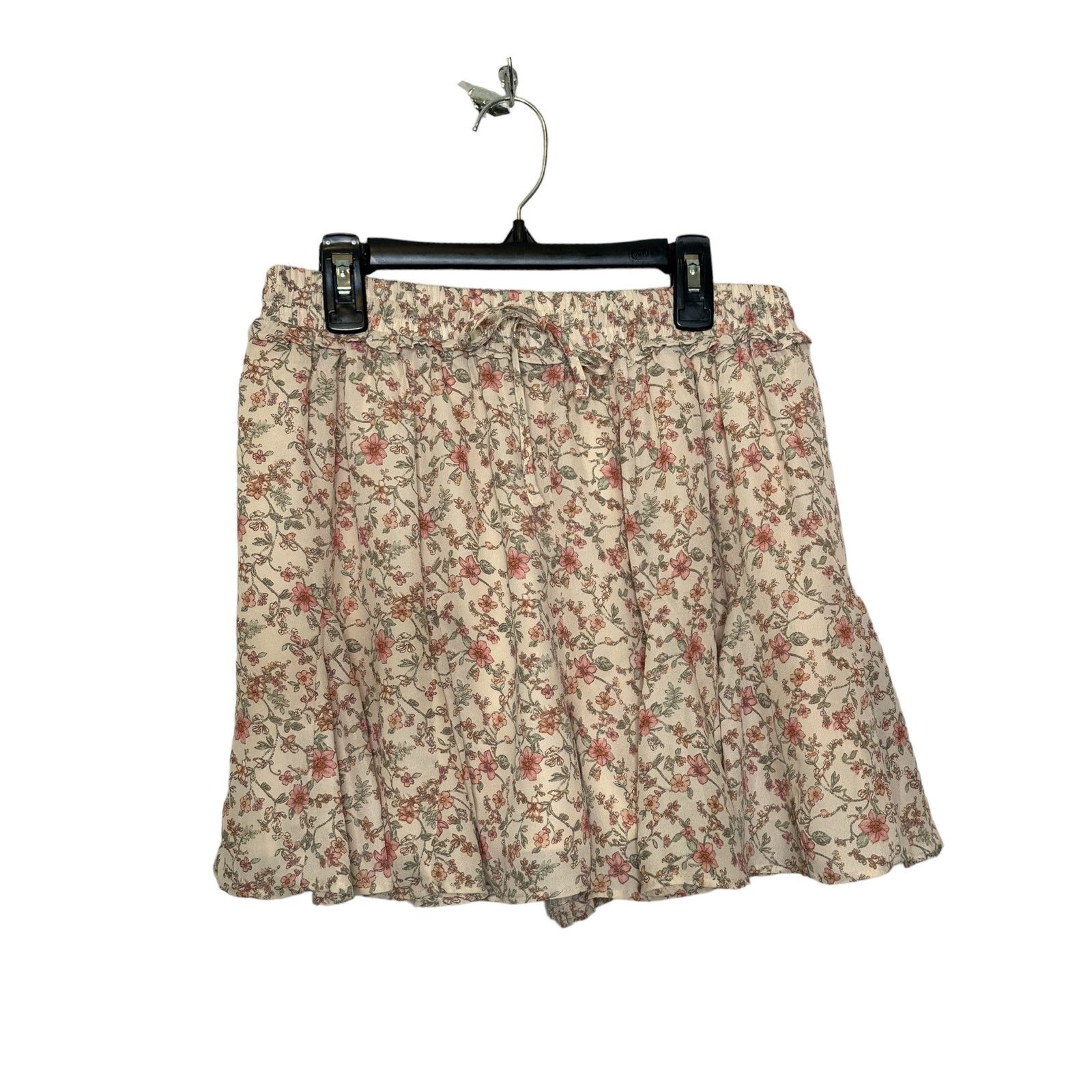 Anthropologie Paper Crane cream floral culottes pull on shorts size M Size 30" / US 8 / IT 44 - 10 Thumbnail