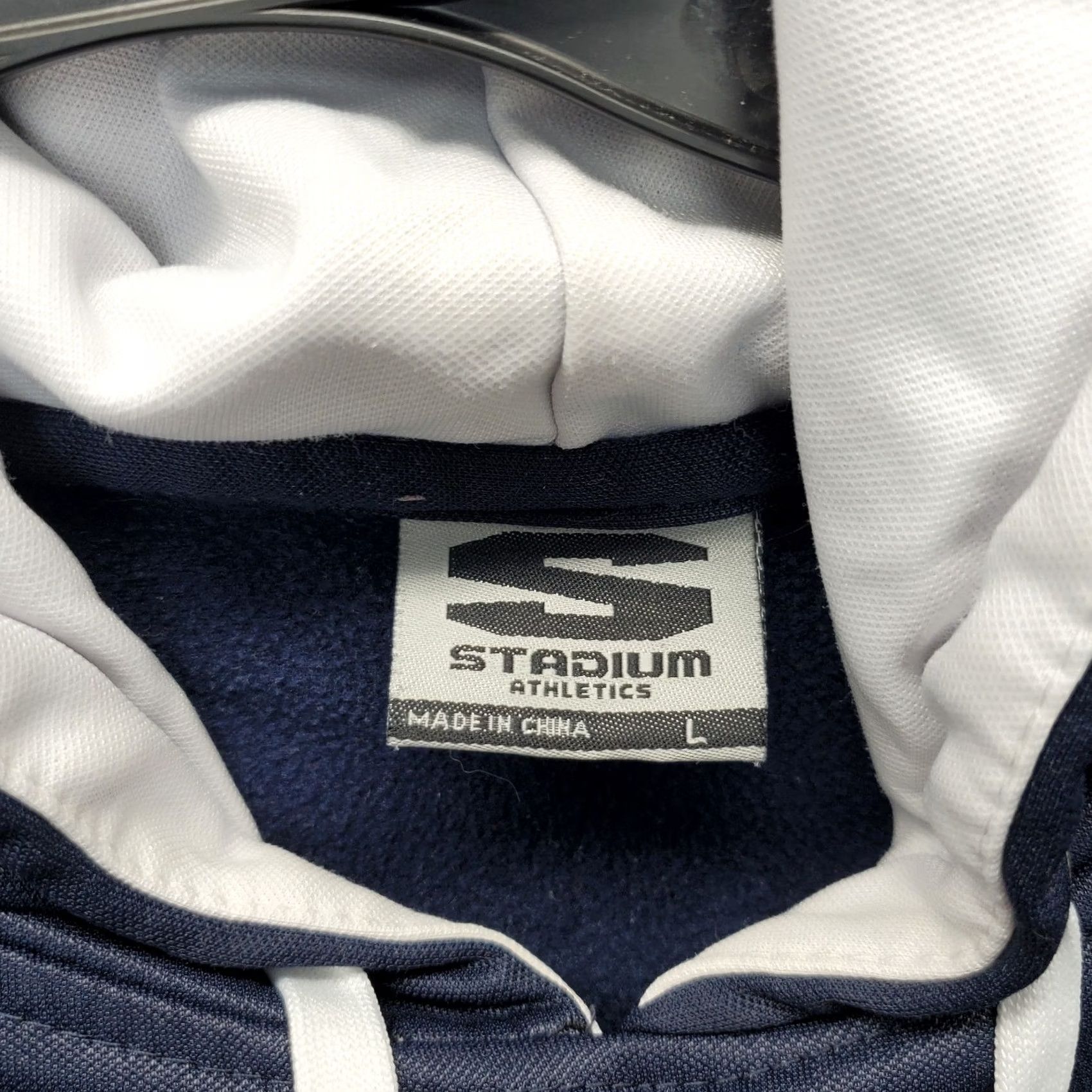 Vintage Stadium Hoodie Mens L Navy Athletics Fleece Lined Kangaroo Pocket Pullover Size US L / EU 52-54 / 3 - 6 Thumbnail