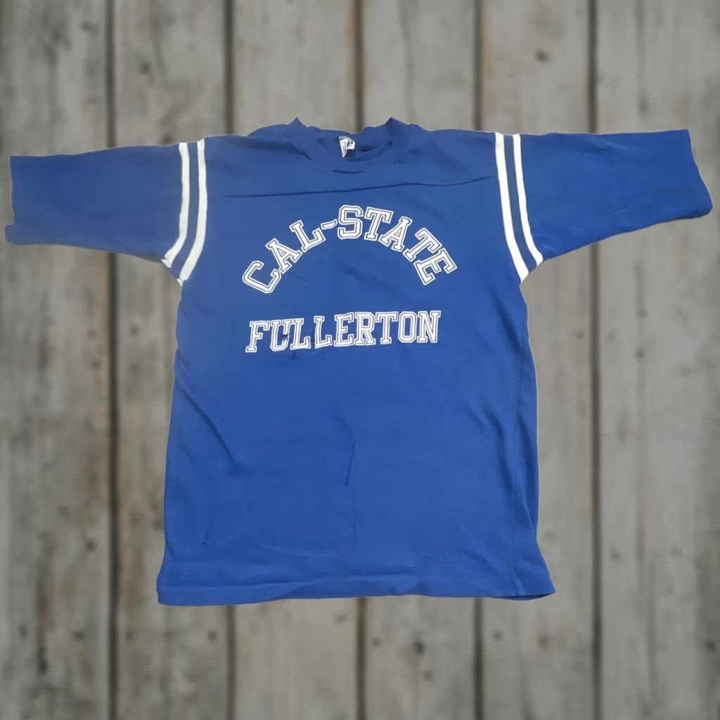 Vintage VINTAGE Artex Jersey Shirt S 3/4 Sleeve Blue Cal-State Fullerton Raglan Graphic Tee Thrash 1970s Mens/Womens Size US S / EU 44-46 / 1 - 1 Thumbnail