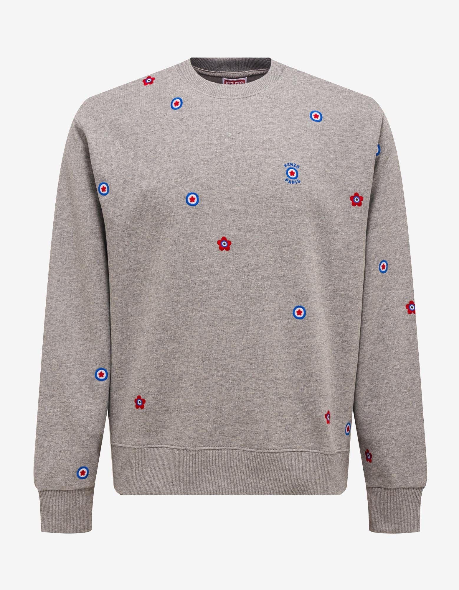 Image of Grey 'Kenzo Target' Embroidered Sweatshirt, Men's (Size XL)