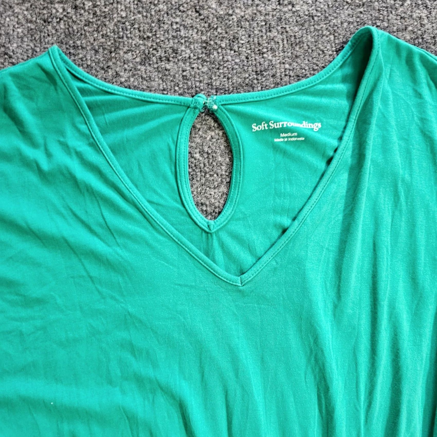 Soft Surroundings Soft Surroundings Jumpsuit Womens M Green Short Sleeve Stretch Pull On Size 32" / US 10 / IT 46 - 3 Thumbnail