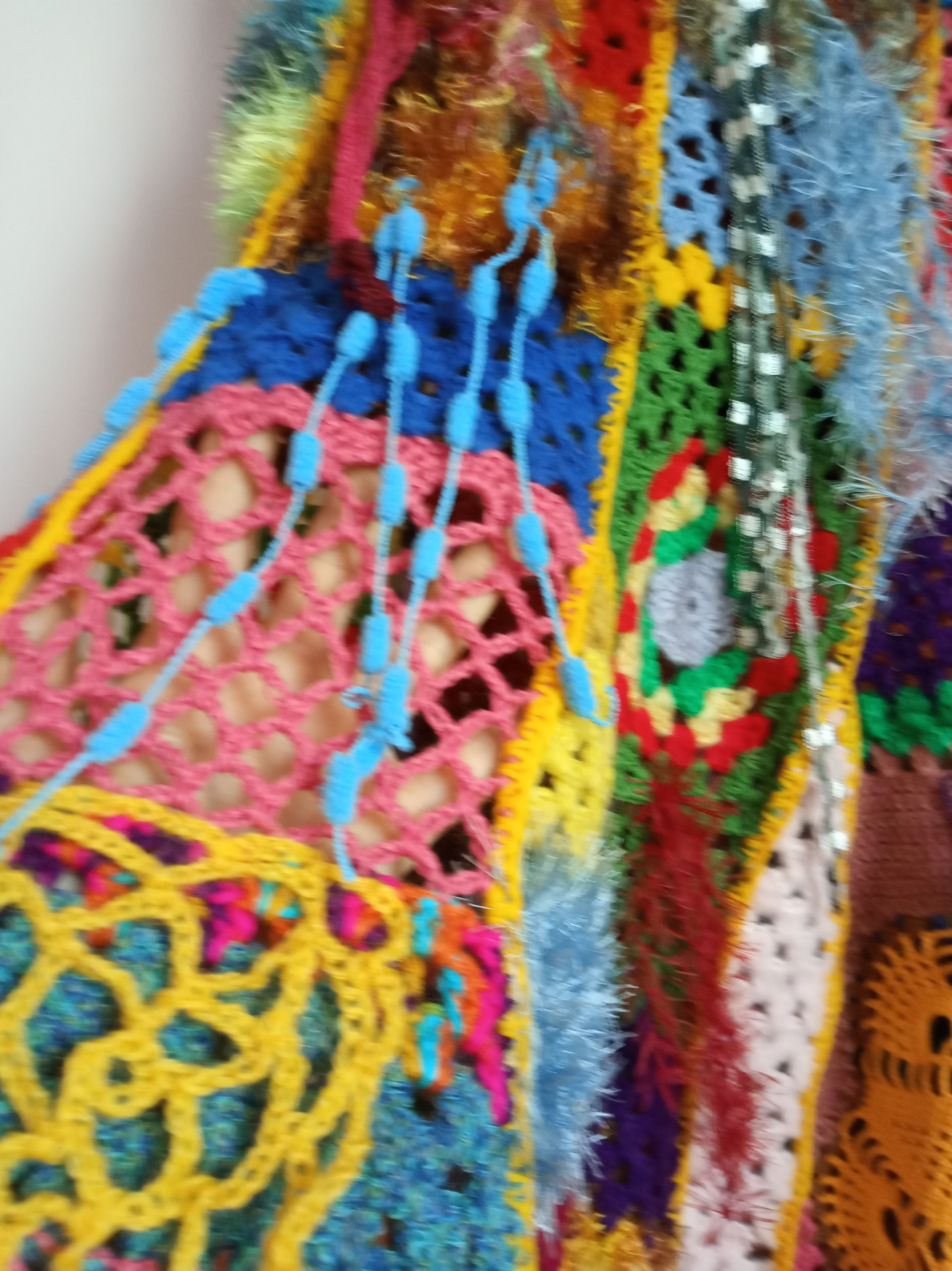 Handmade Crochet Festival colorful skirt Size 28" / US 6 / IT 42 - 2 Thumbnail