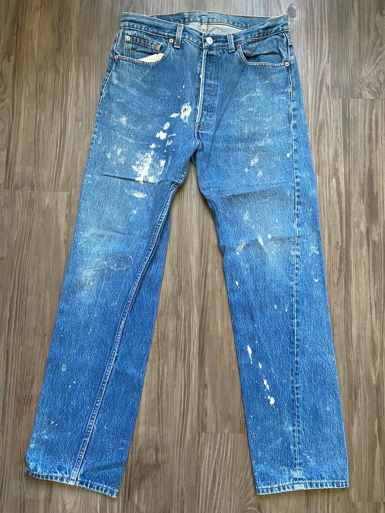 image of Levis x Levis Vintage Clothing Vintage Levi's 501 Naturally Distressed Holy Denim Jeans (Size 35)