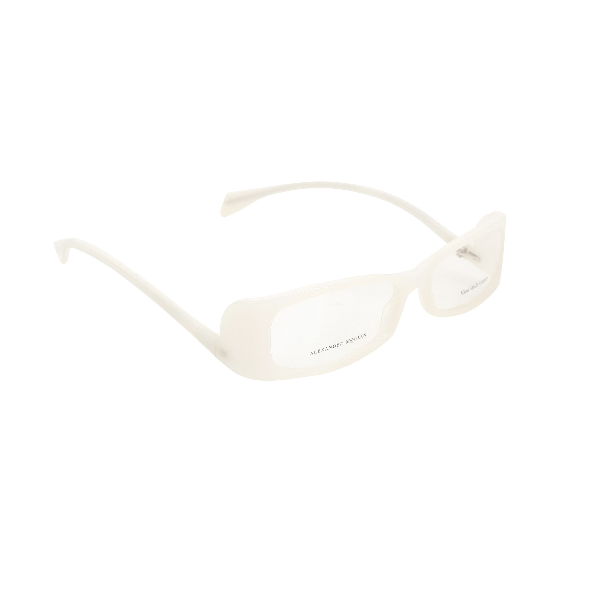 Alexander McQueen Alexander McQueen '90s Milky White Flat Glasses Size ONE SIZE - 1 Thumbnail