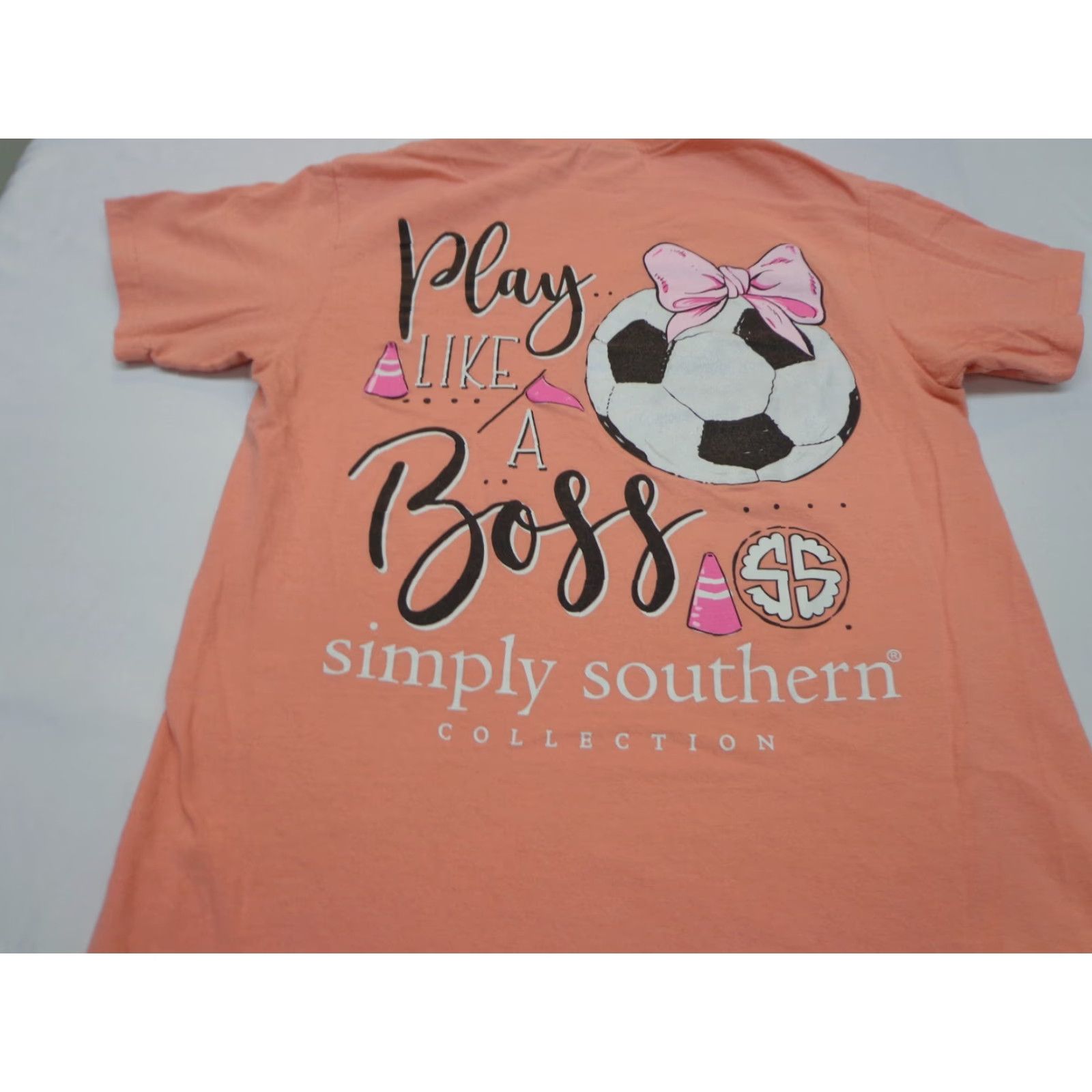 Vintage Simply Southern T Shirt Womens Small Play Like A Boss Basketball Peach Flaw Size S / US 4 / IT 40 - 2 Thumbnail