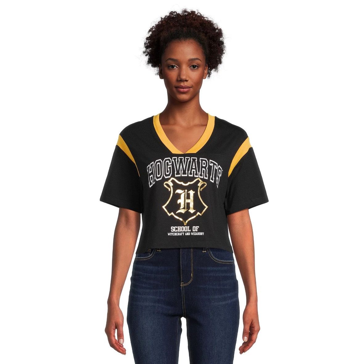 Warner Bros Wizarding world Hogwarts Junior’s Skimmer Graphic Tee v-neck Size M / US 6-8 / IT 42-44 - 1 Thumbnail