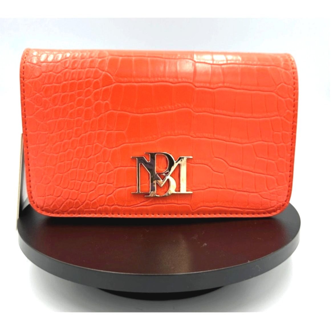 Badgley Mischka Badgley Mischka Croco Crossbody with Logo Plate - Orange Size ONE SIZE - 2 Thumbnail