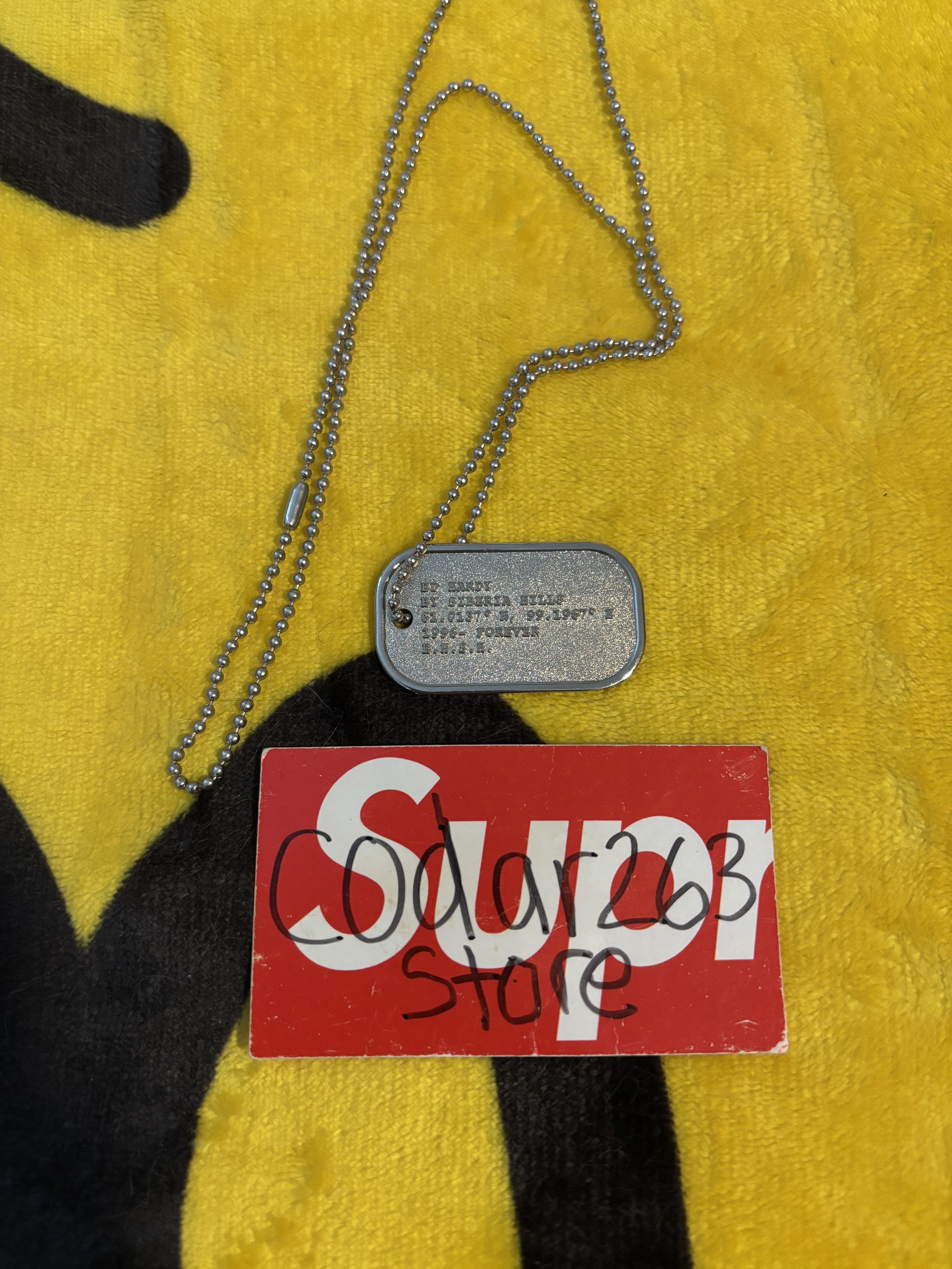 Ed Hardy × Siberia Hills Dog Tag Necklace Siberia Hills Ed Hardy Silver Pendant Size ONE SIZE - 4 Thumbnail
