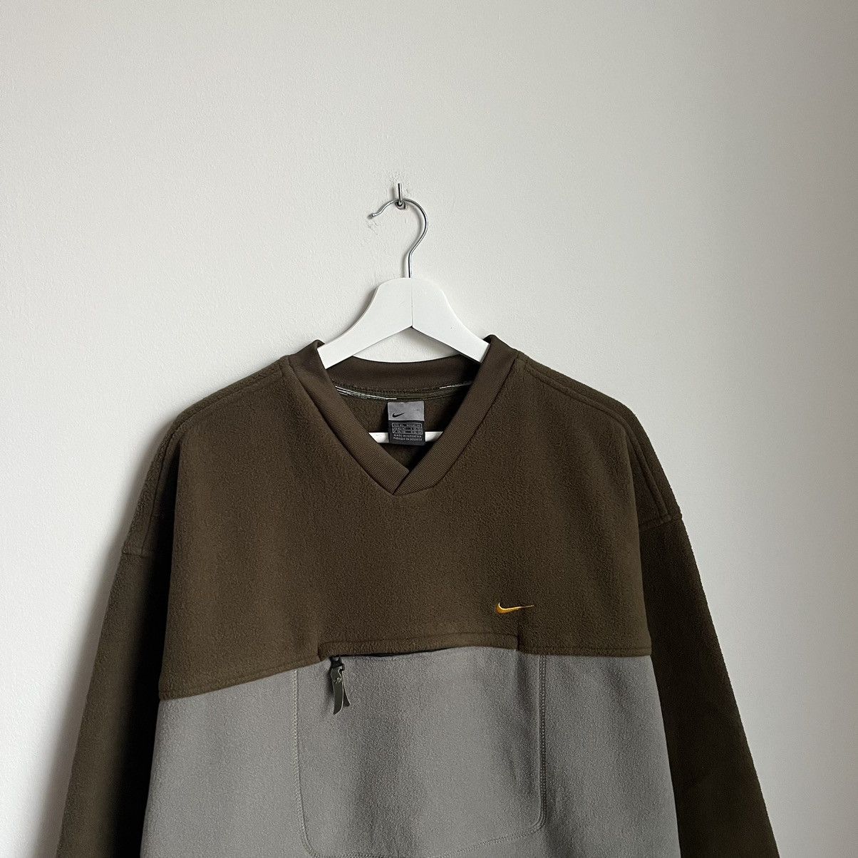 Nike Vintage Nike Khaki Fleece Sweatshirt Size US XL / EU 56 / 4 - 2 Thumbnail