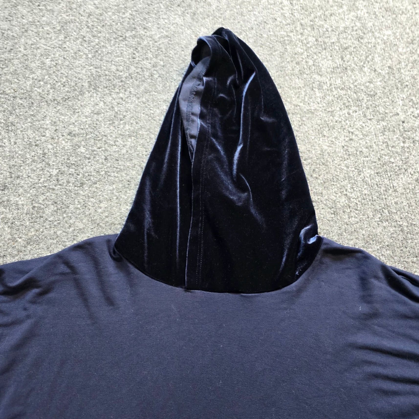 Eileen Fisher VINTAGE Eileen Fisher Sweater Womens Large Petite Blue Velour Trim Hoodie Pockets Size L / US 10 / IT 46 - 2 Thumbnail