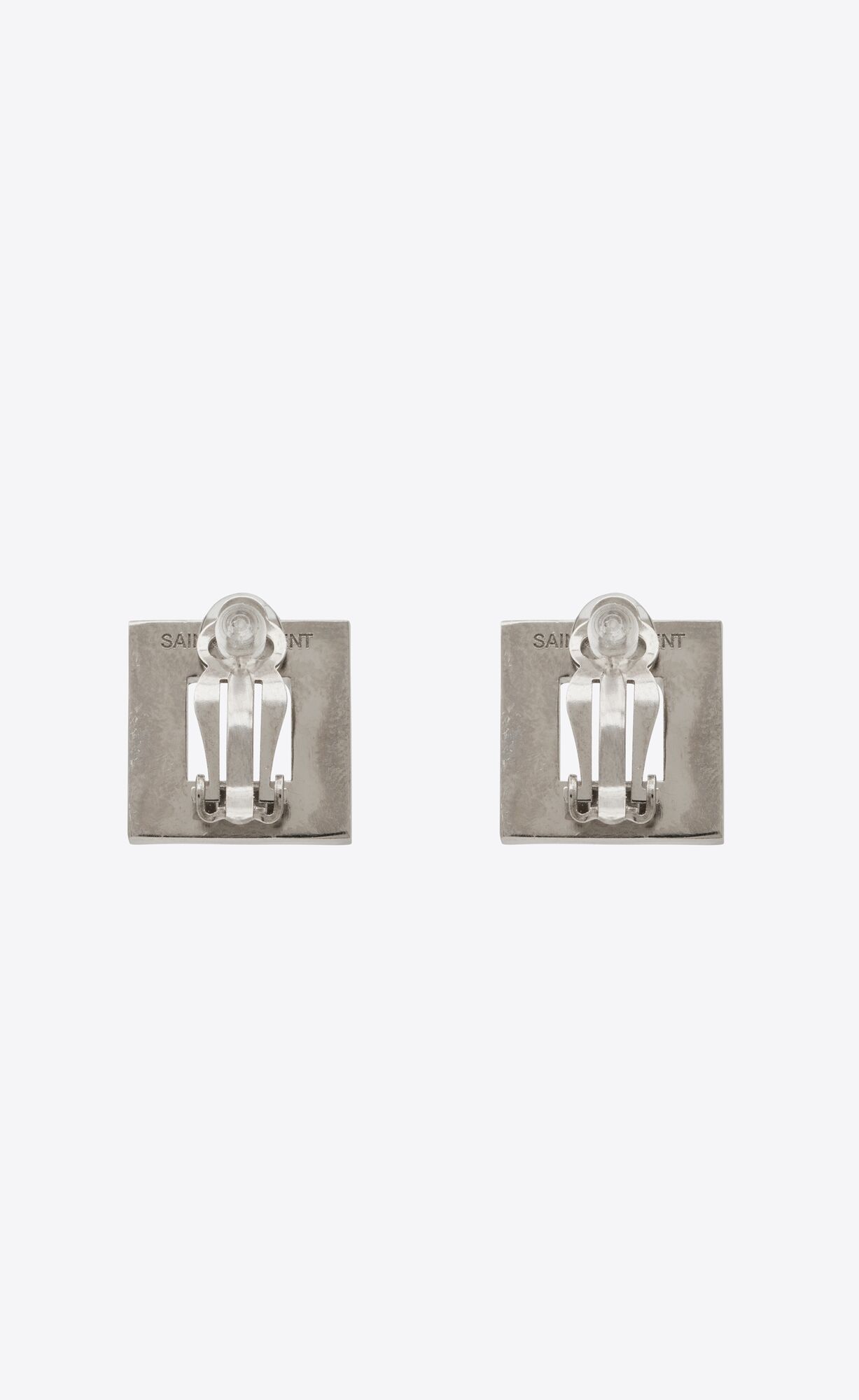 Saint Laurent Paris o1b1hav111124 Size: OS / Rhinestone Baguette Earrings Silver Size ONE SIZE - 2 Thumbnail