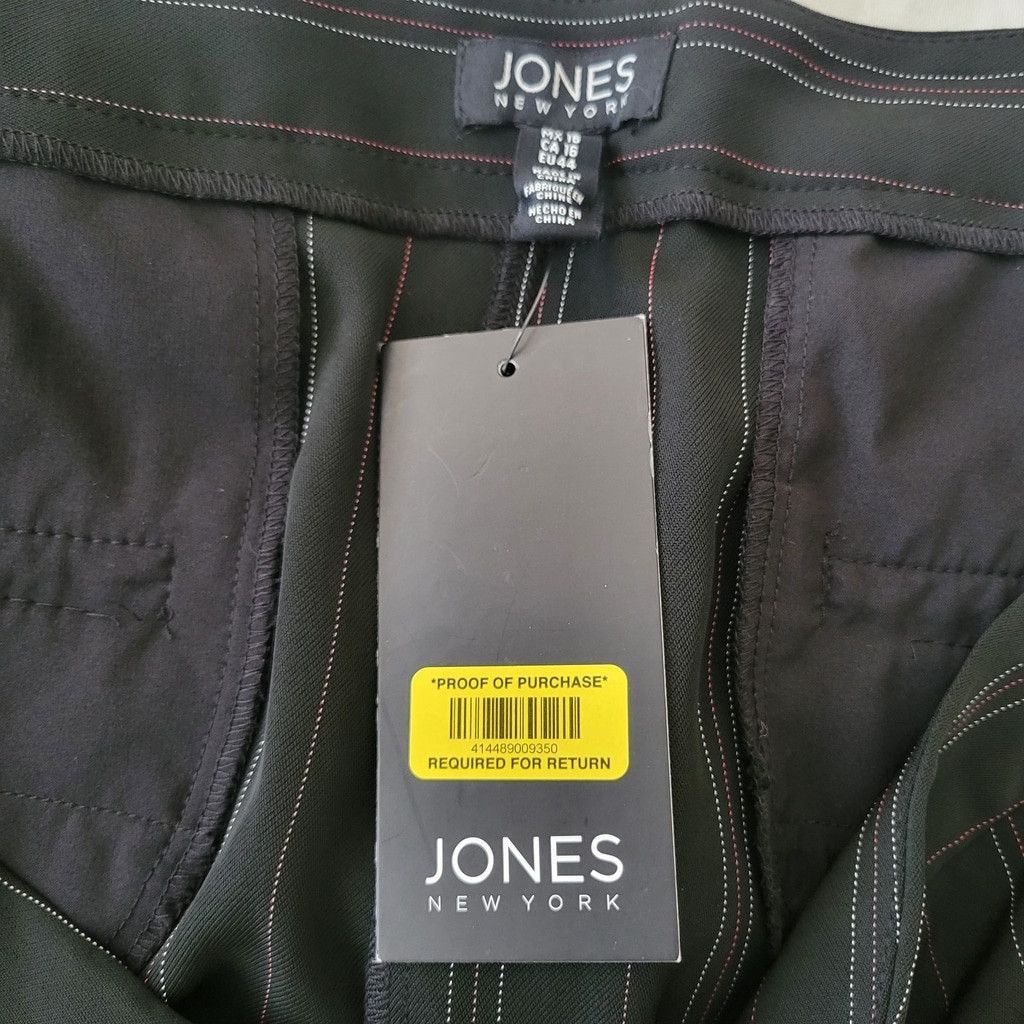 Jones New York Jones New York Fashion Stripe Black Wide-Leg Dress Pants 16 Size 38" / US 16 / IT 52 - 9 Thumbnail