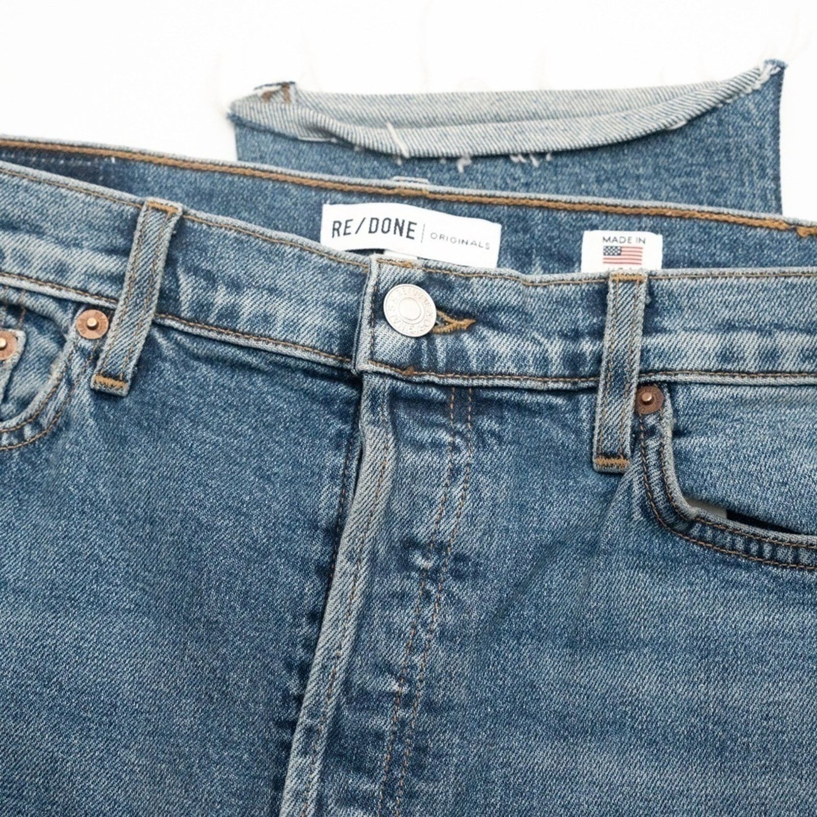 RE/DONE RE/Done. Double Needle Long Stretch Jeans In Blue. Size 30" / US 8 / IT 44 - 14 Thumbnail