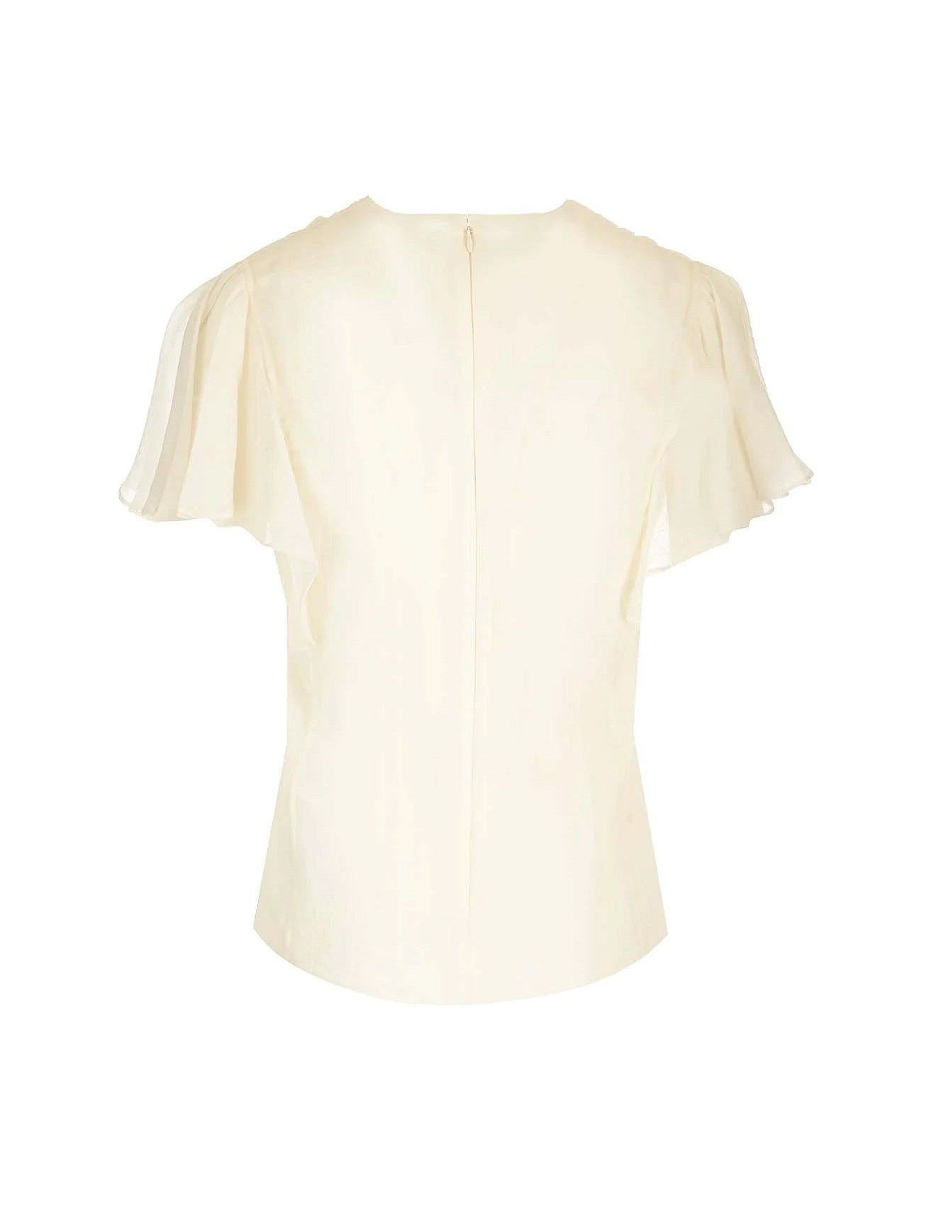 Chloe o1y0825 Silk Blouse in Cream Size M / US 6-8 / IT 42-44 - 3 Thumbnail