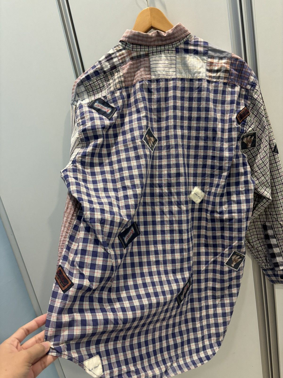 Designer × Karl Helmut × Vintage Karl Helmut patchwork button up shirt Size US XL / EU 56 / 4 - 4 Thumbnail