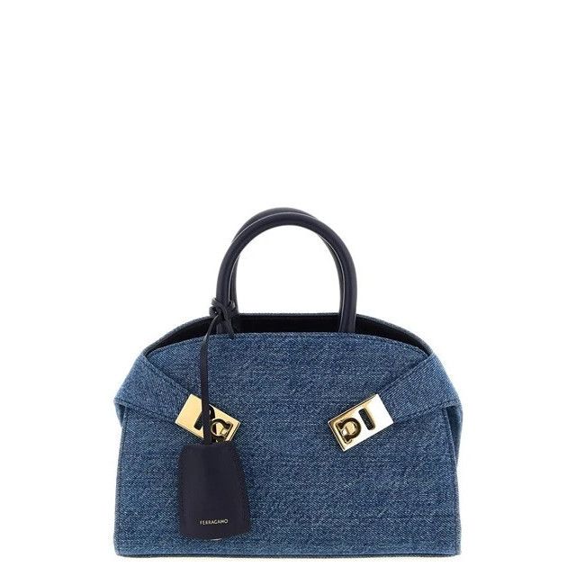 Ferragamo Hug Xs Denim Prova Top Handle Bag, Women's