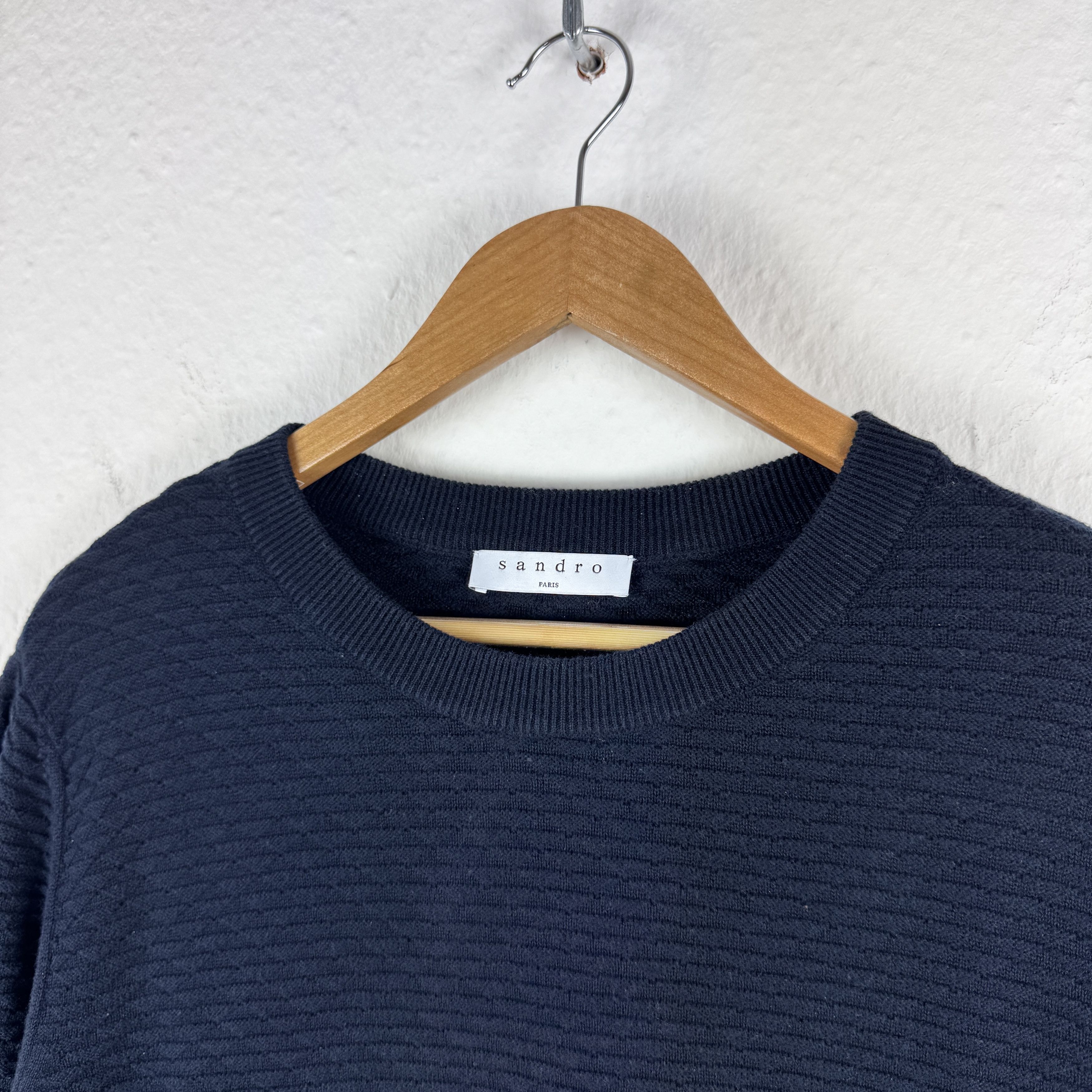 Sandro Men`s SANDRO PARIS COTTON WOOL NAVY JUMPER SIZE M / 48-50 Size US M / EU 48-50 / 2 - 4 Thumbnail