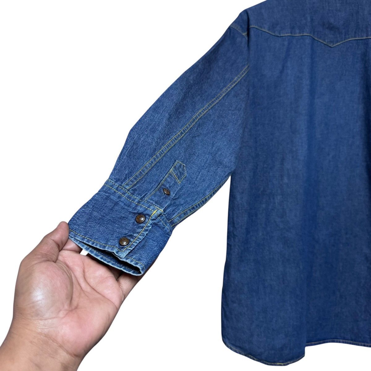 Levi's Vintage 90s Levis Big E Western Denim Shirt Selvedge Size US L / EU 52-54 / 3 - 10 Thumbnail
