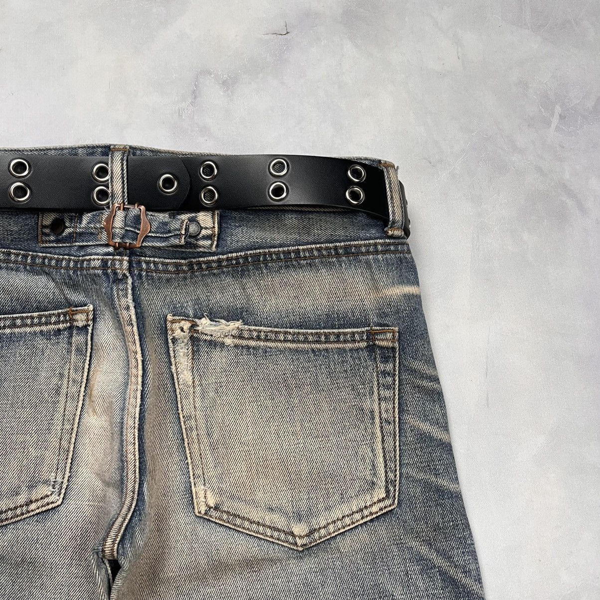 Japanese Brand Vtg Selvedge Denim Pants Buckel Back Stunning Lure Size US 29 - 12 Thumbnail