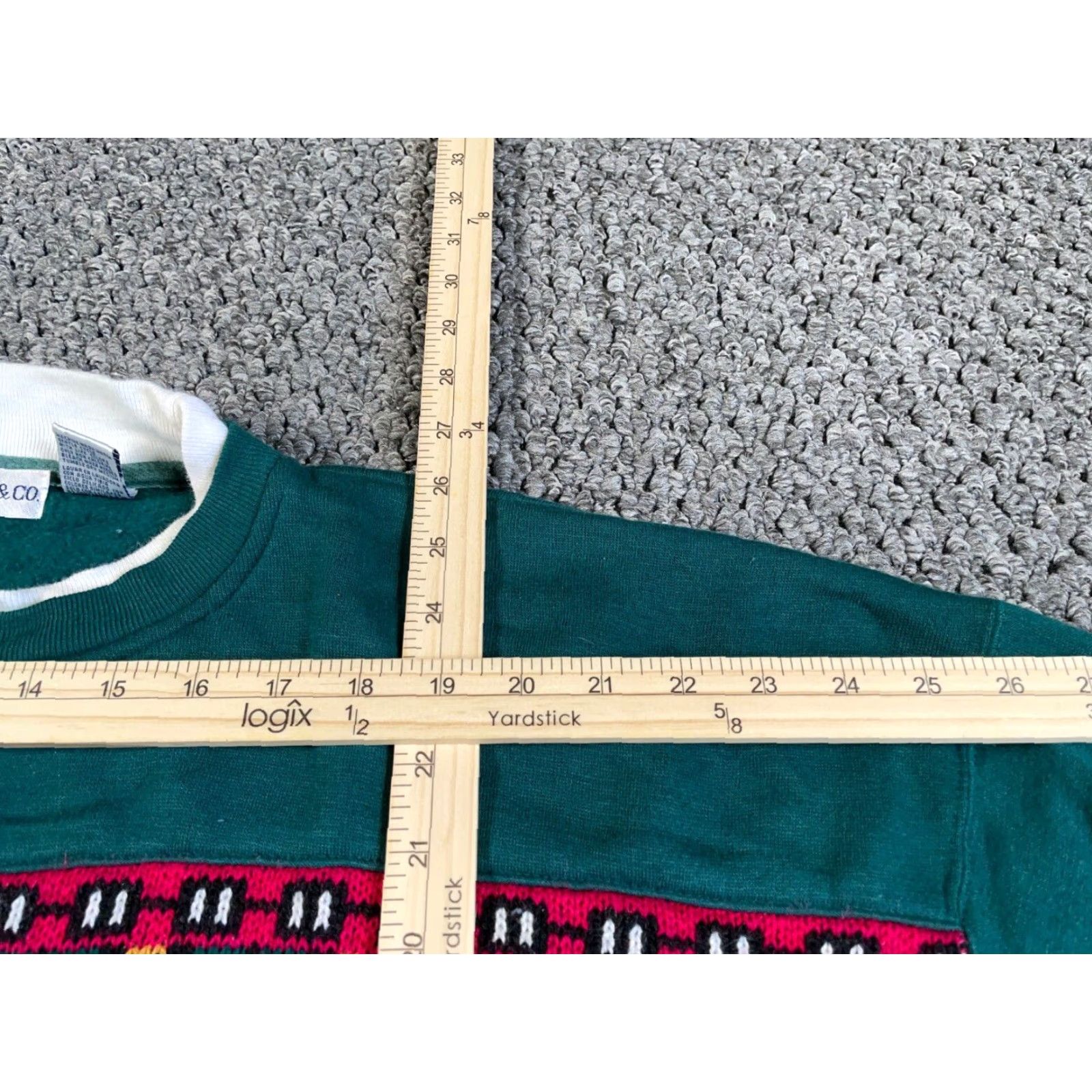Vintage VINTAGE 90s Aztec Geometric Knit Sweatshirt Women's Plus 18W Green Boxy Fit Pullover Size XXL / US 16-18 / IT 52-54 - 6 Thumbnail