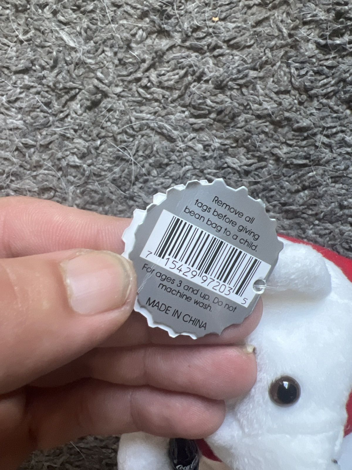 Coca Cola 1997 Coca-Cola Polar Bear In T-Shirt Bean Bag Plush Size ONE SIZE - 5 Thumbnail