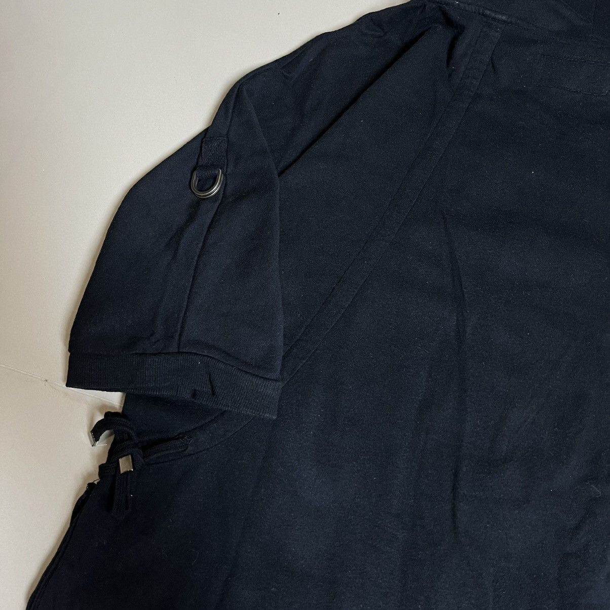 Le Grande Bleu (L.G.B.) Litmus Jeans Fur Trim Techwear Short Sleeve Hoodie Size US M / EU 48-50 / 2 - 14 Thumbnail