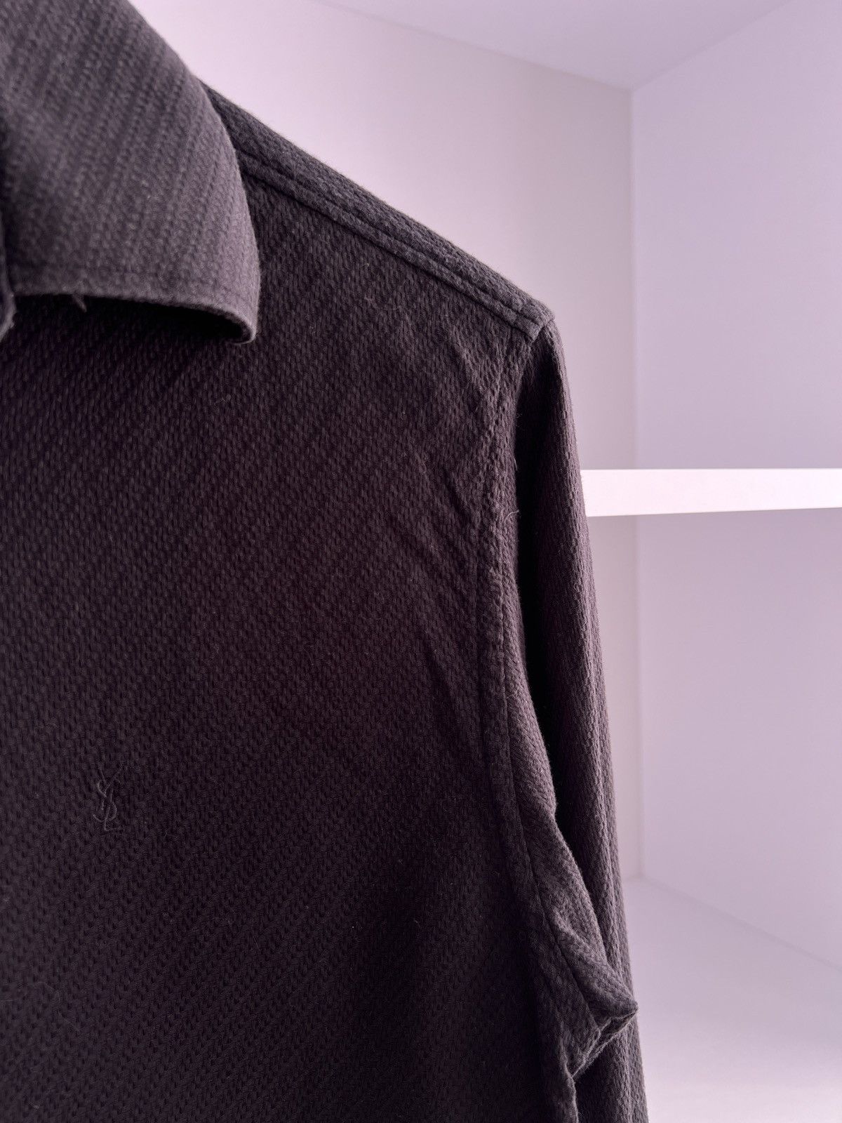 Vintage × Yves Saint Laurent Vintage Yves Saint Laurent Luxury Black Button up Shirt Size US S / EU 44-46 / 1 - 6 Thumbnail