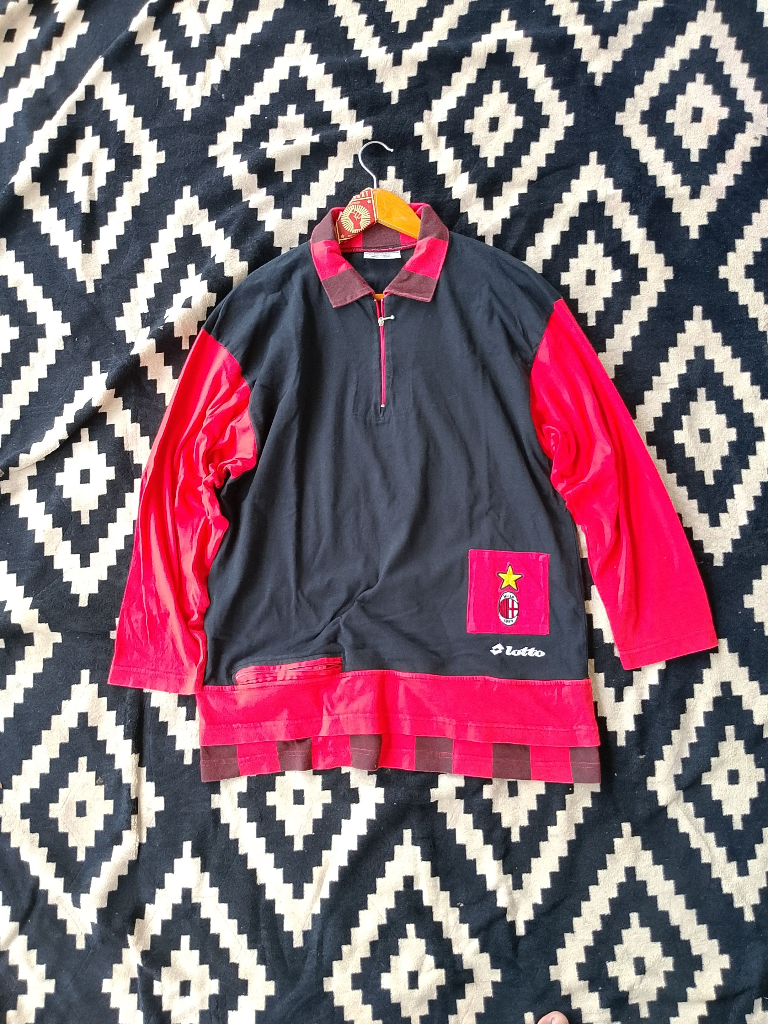 Lotto Sport Rare Vintage 90s Lotto x AC Milan Half-Zip Sweatshirt Size US L / EU 52-54 / 3 - 4 Thumbnail