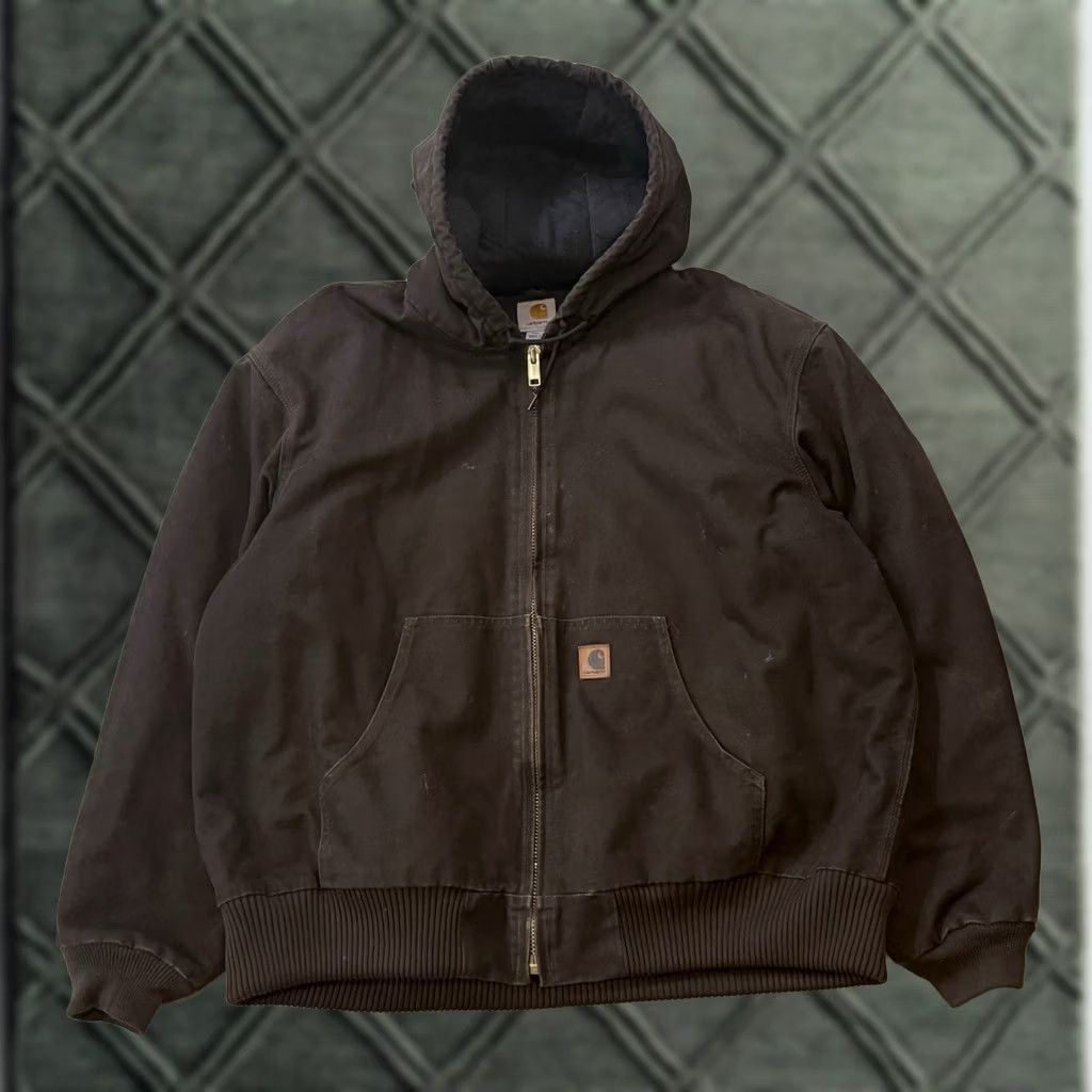 Carhartt VINTAGE Carhartt J130 Bomber Jacket Duck Canvas Shirt Men 2XL Brown Leatherette Patch 90s Outdoor USA Working Wear Size US XXL / EU 58 / 5 - 1 Thumbnail