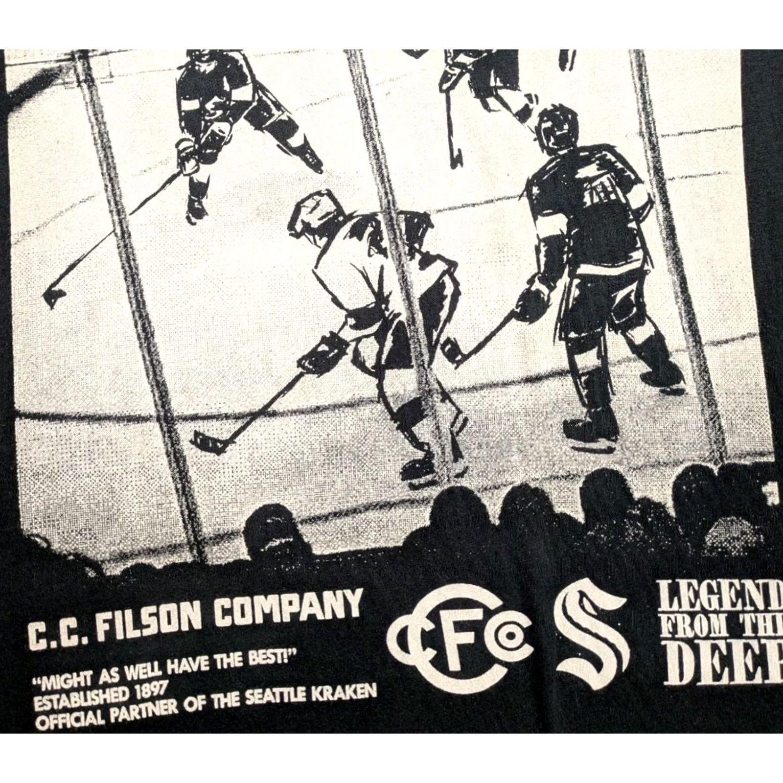 Filson Filson Seattle Kraken Hockey Fan Club T-Shirt Black XL Legend From The Deep Mens Size US L / EU 52-54 / 3 - 4 Thumbnail