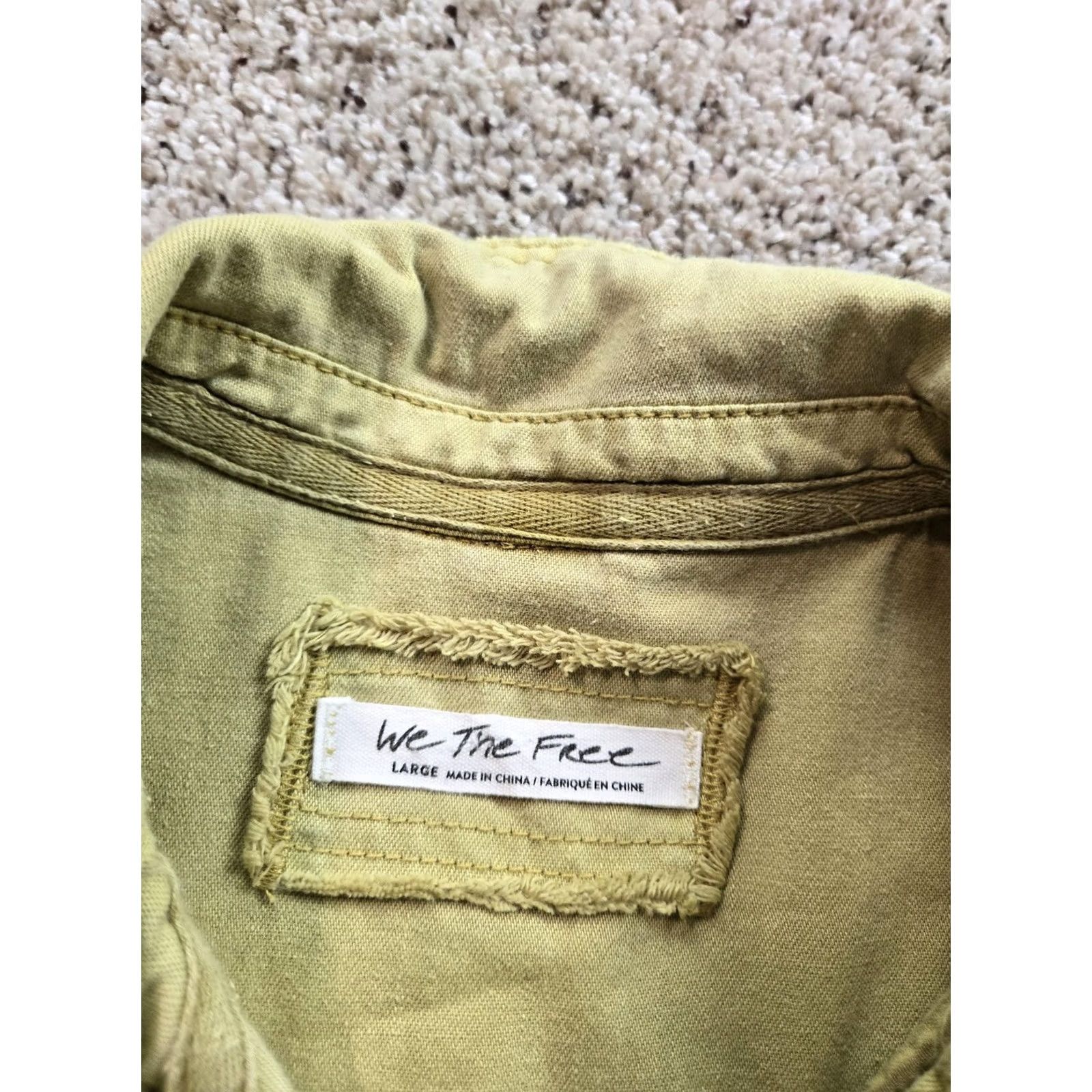 Vintage We The Free Corduroy Shirt Jacket Womens Large Green Button Up Long Sleeve Size M / US 6-8 / IT 42-44 - 7 Thumbnail