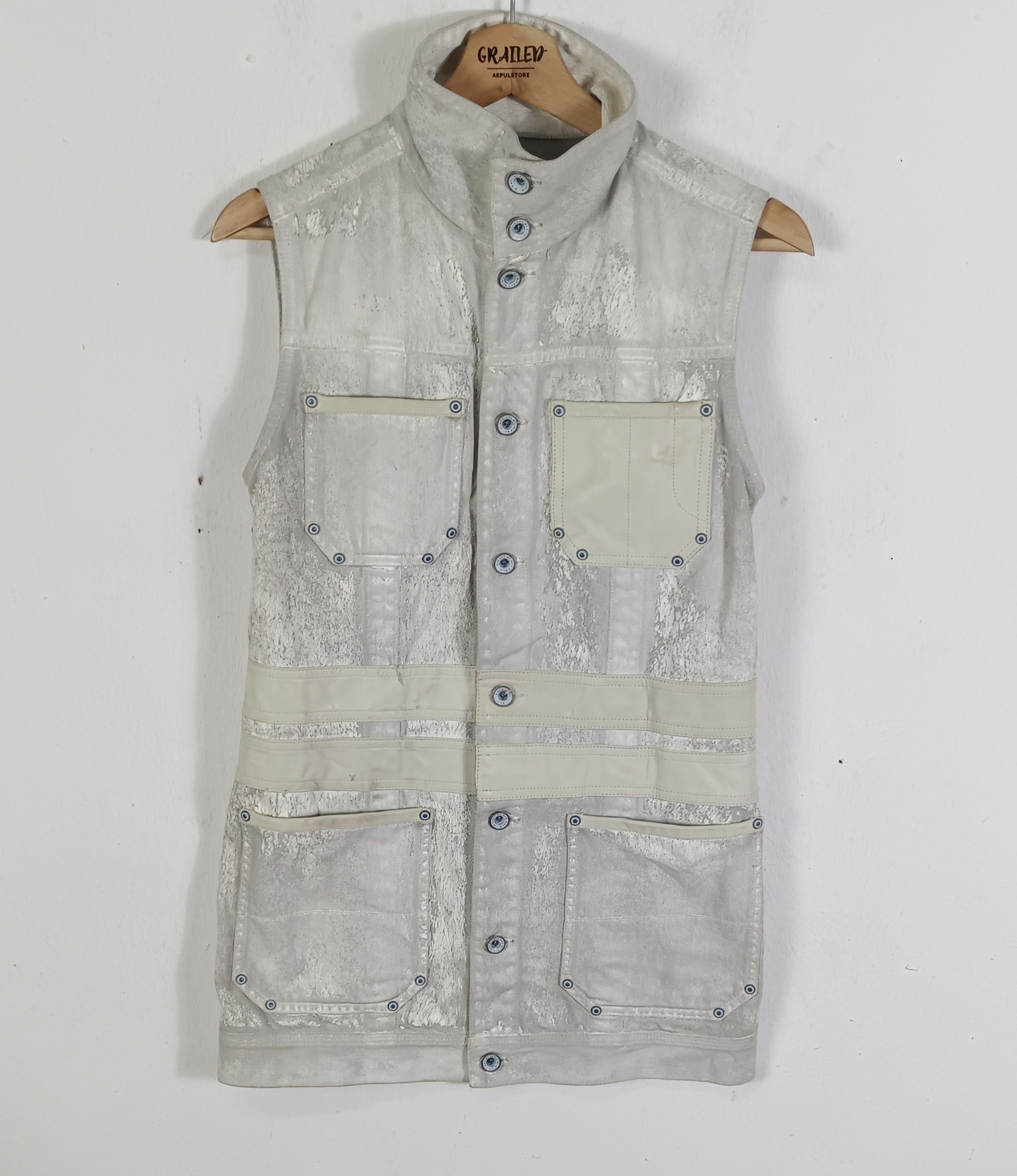 Diesel × Diesel Black Gold Diesel Black Gold Cow Leather Vest Jacket Size US S / EU 44-46 / 1 - 1 Thumbnail