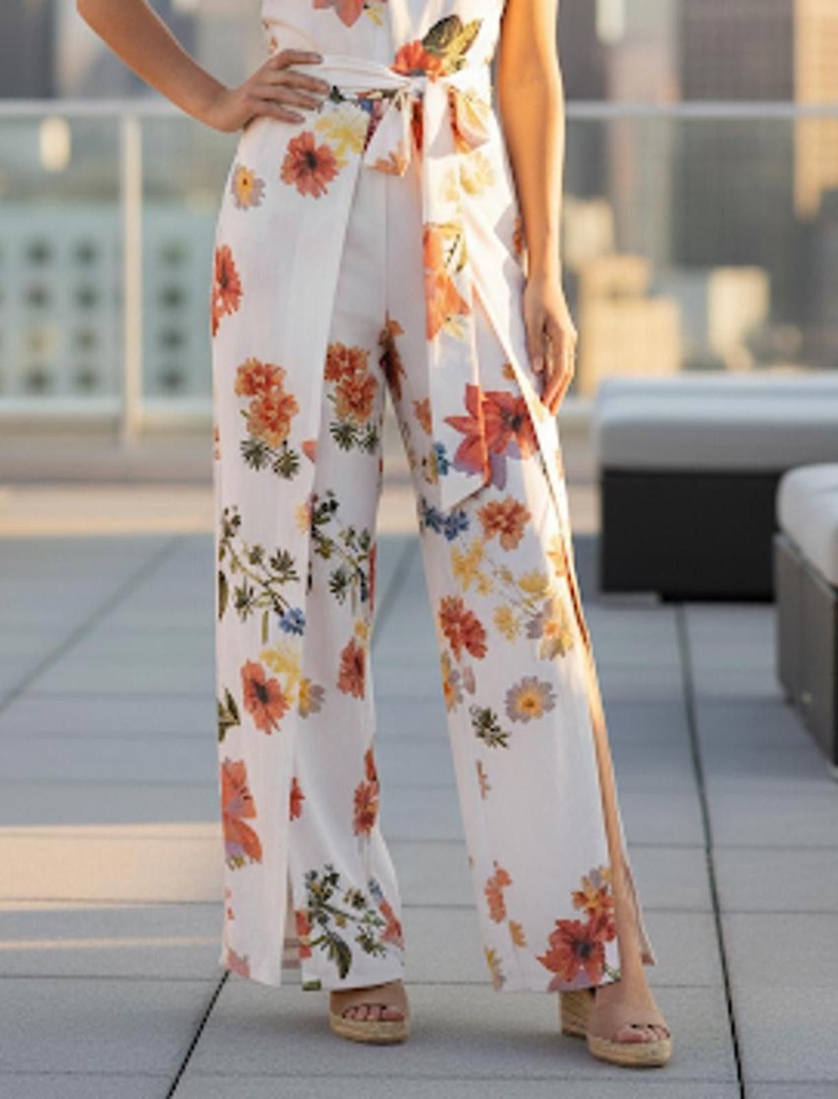Other Alex Marie Floral Jumpsuit Women’s Size 2 Wide-Leg Summer Size 26" / US 2 / IT 38 - 2 Thumbnail