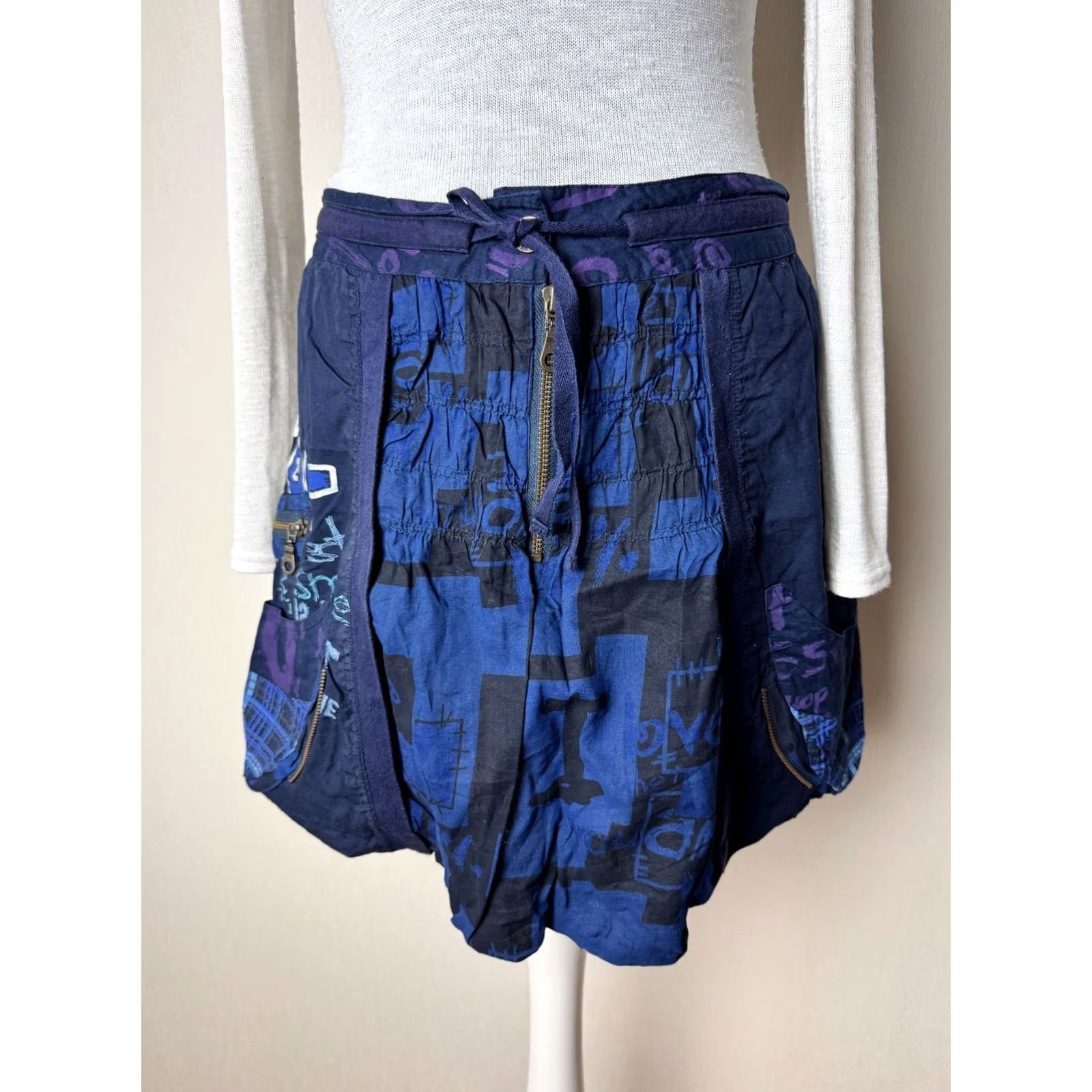Desigual Desigual Skirt Womens Size 40 Blue Short - 11F2767 Size 27" / US 4 / IT 40 - 2 Thumbnail