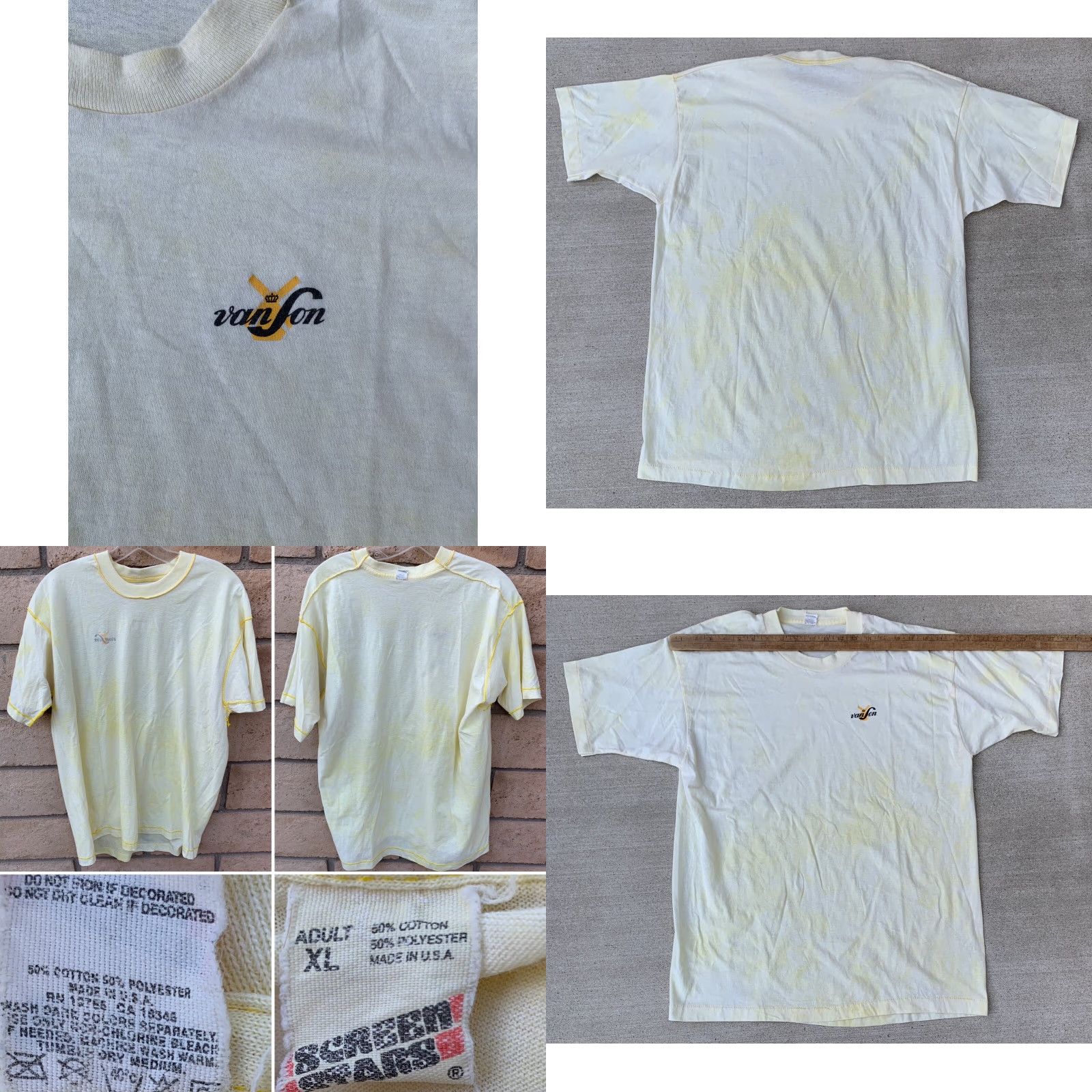 Vintage VINTAGE Screen Stars T Shirt Graphic Tee Short Sleeve XL Unisex Yellow 1980s Windmill Graphic Shirt Size US XL / EU 56 / 4 - 10 Thumbnail