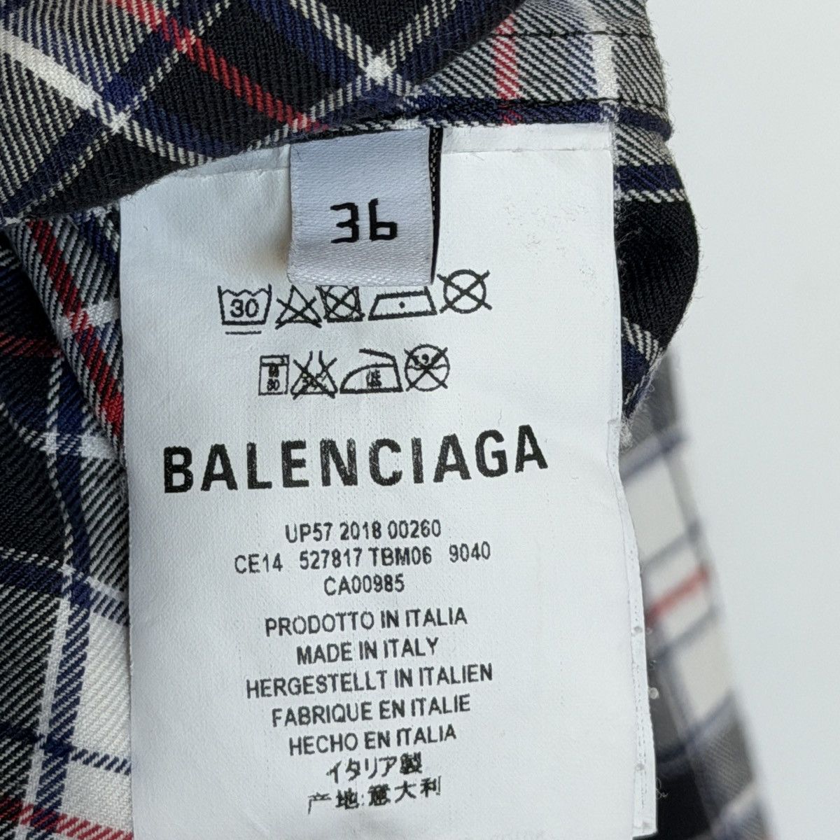 Balenciaga Balenciaga Swing Collar Plaid Shirt, Size 36, Unisex Size US M / EU 48-50 / 2 - 6 Thumbnail