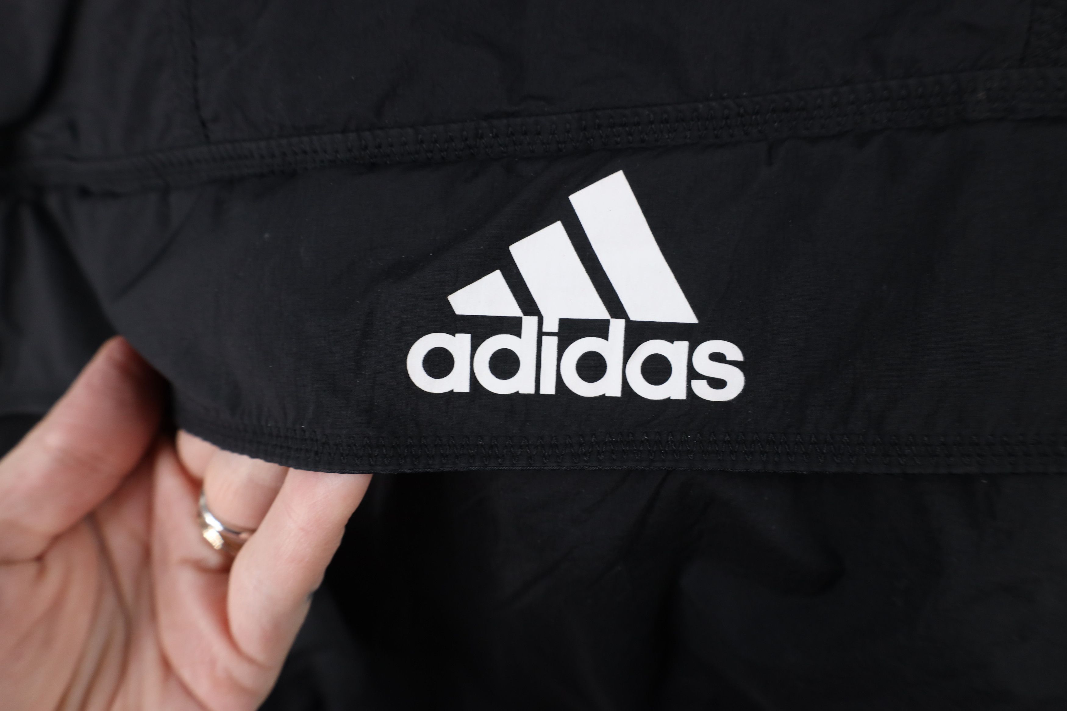 Adidas × Vintage Retro Adidas Baggy Cropped Fit Hooded Windbreaker Jacket Size L / US 10 / IT 46 - 6 Thumbnail