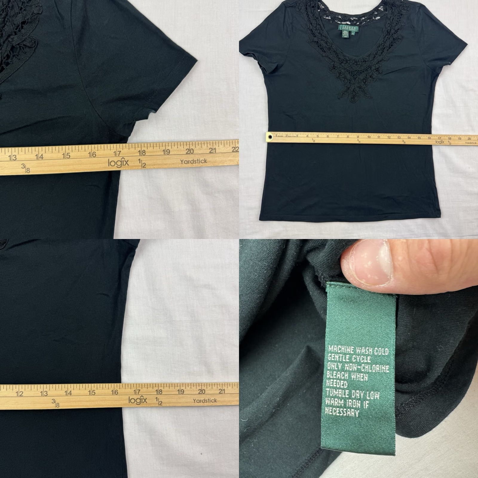 Ralph Lauren VINTAGE Lauren Ralph Lauren Top Womens Medium Lace Designer Preppy Y2K Size M / US 6-8 / IT 42-44 - 8 Thumbnail